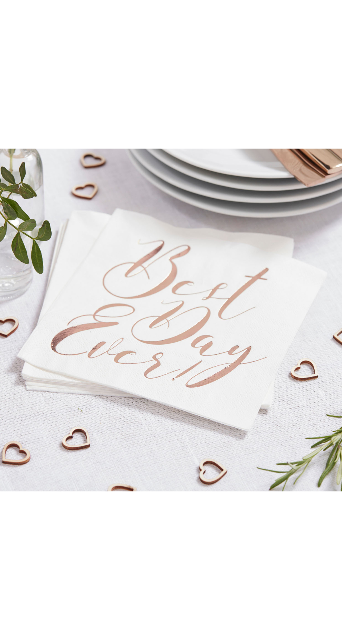 Rose Gold Best Day Ever Napkins - 20pk