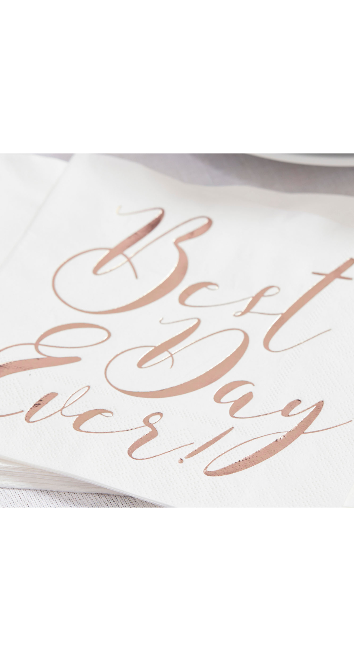 Rose Gold Best Day Ever Napkins - 20pk - Image 2
