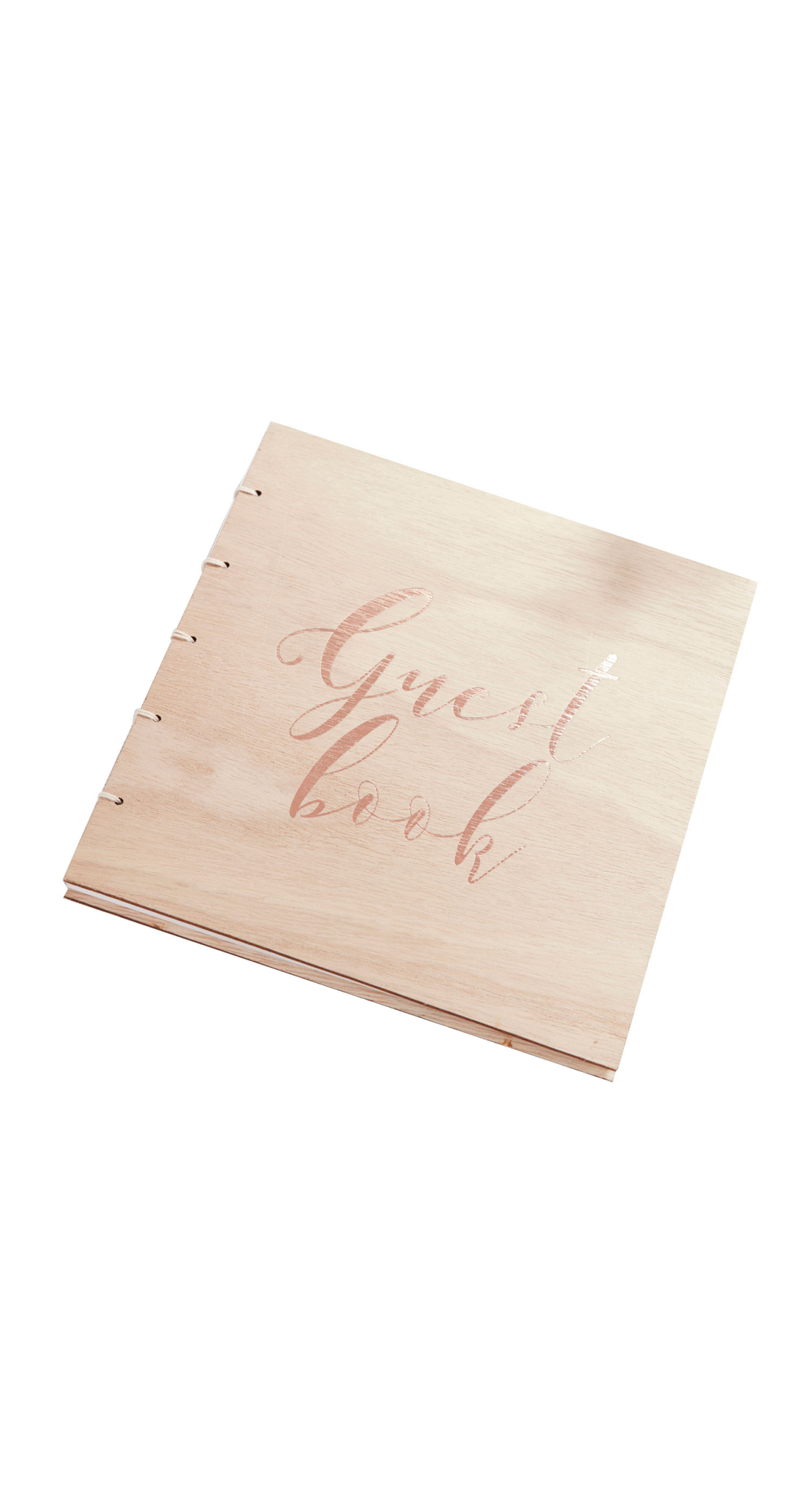 Rose Gold Wooden Wedding Guest Book - 22cm(W) x 23cm)H) - Image 3