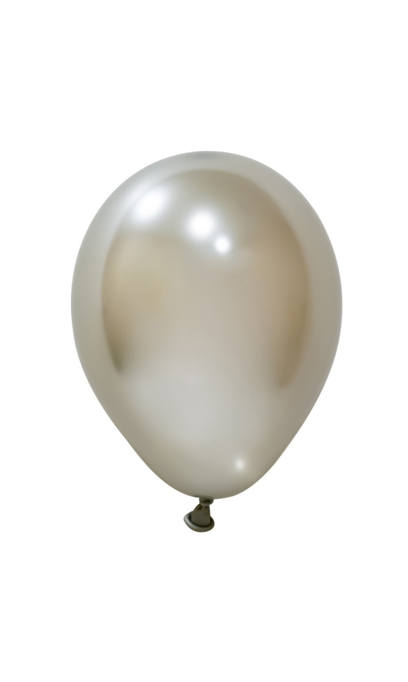 Balonevi Chrome White Gold Latex Balloon 5 Inch - 100pcs
