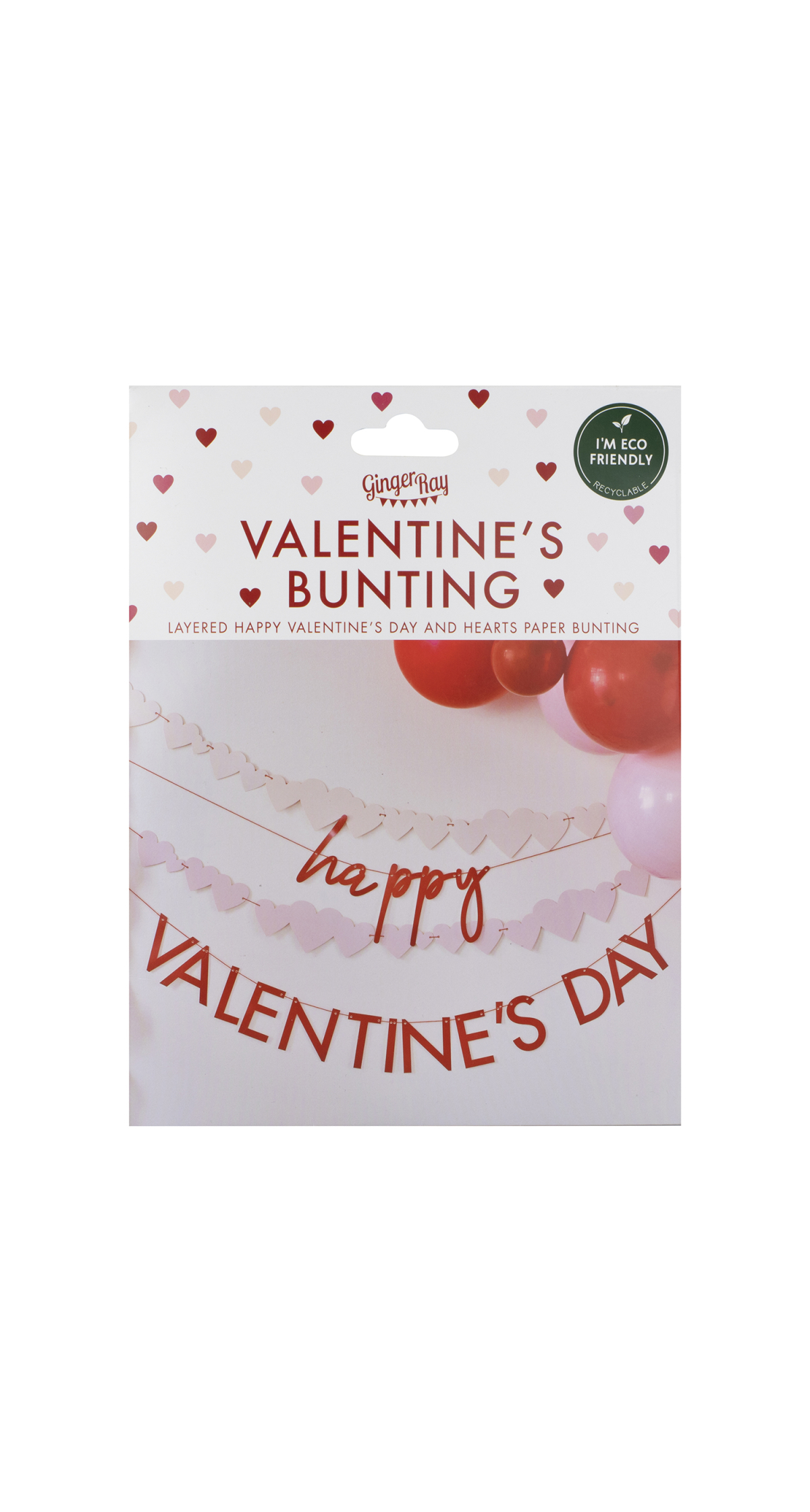 Red and Pink Happy Valentines Bunting - Image 3