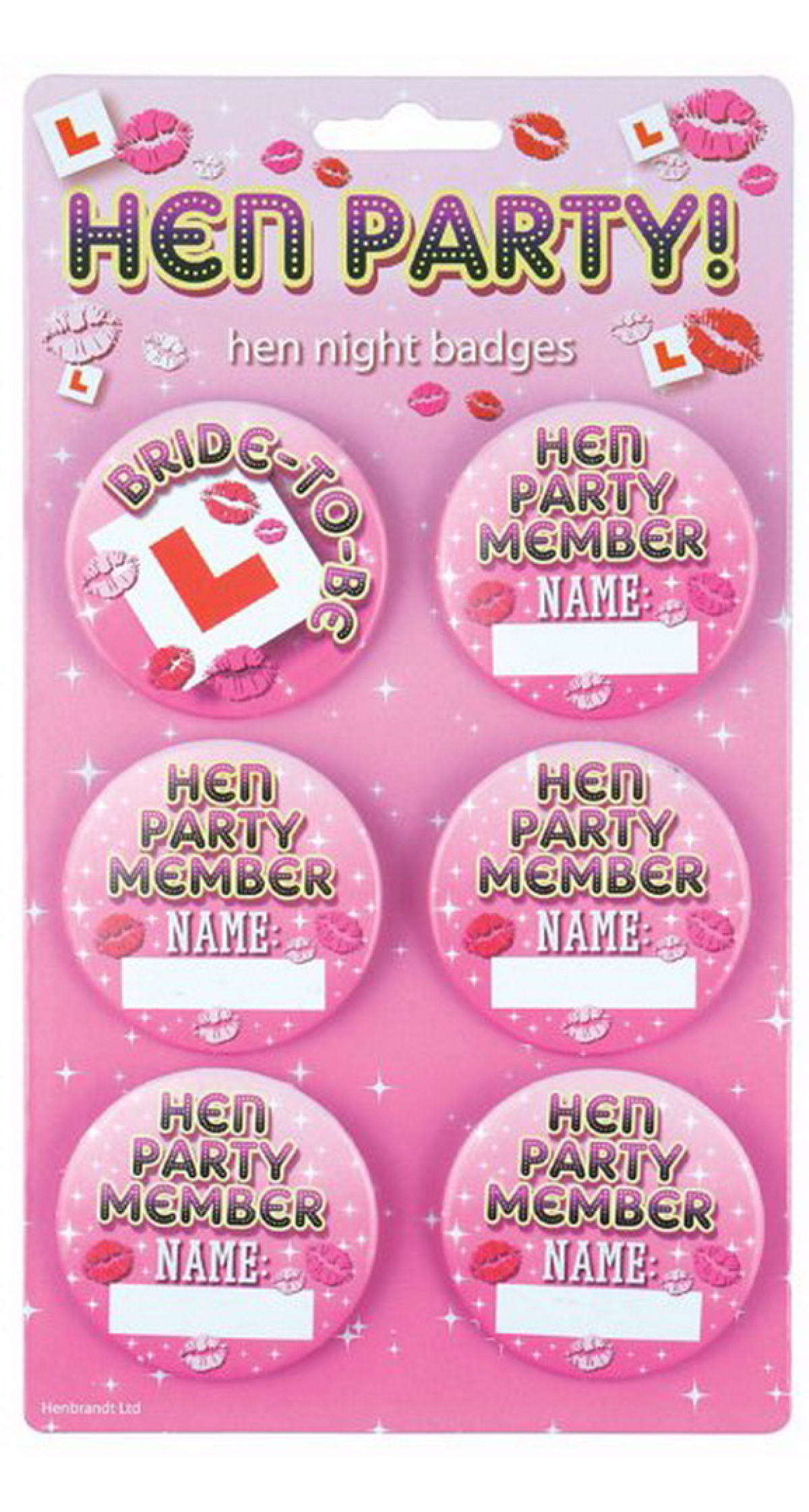 Hen Party Badges Hen Night 5.7cm - 6pk