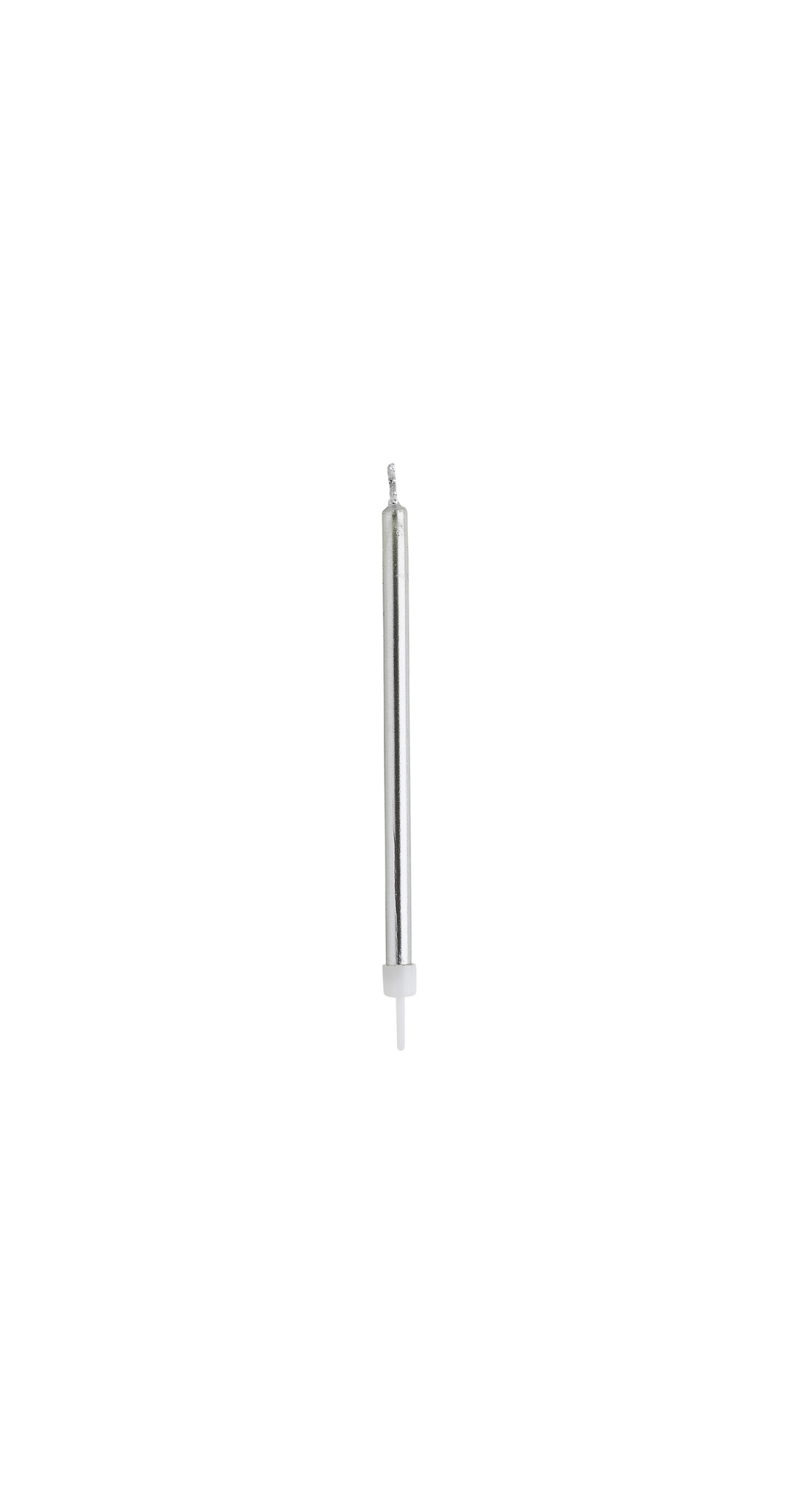 Silver Skinny Candles & Holders 95mm (12pk) - Image 2