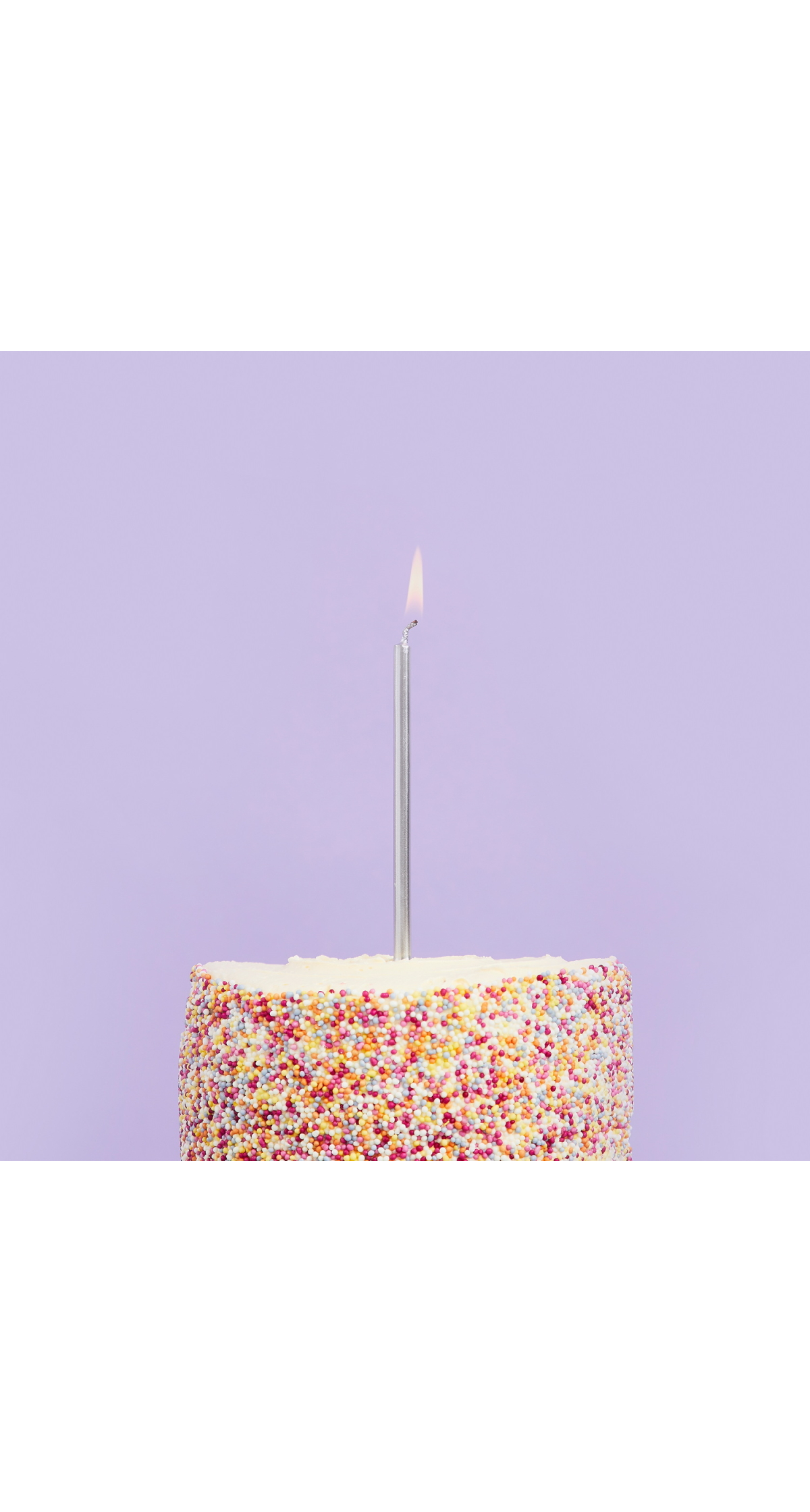 Silver Skinny Candles & Holders 95mm (12pk)