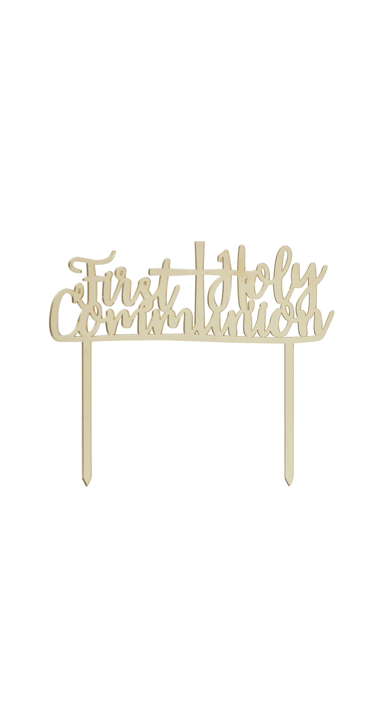 Gold Acrylic First Holy Communion Cake Topper 170x145mm - Image 2