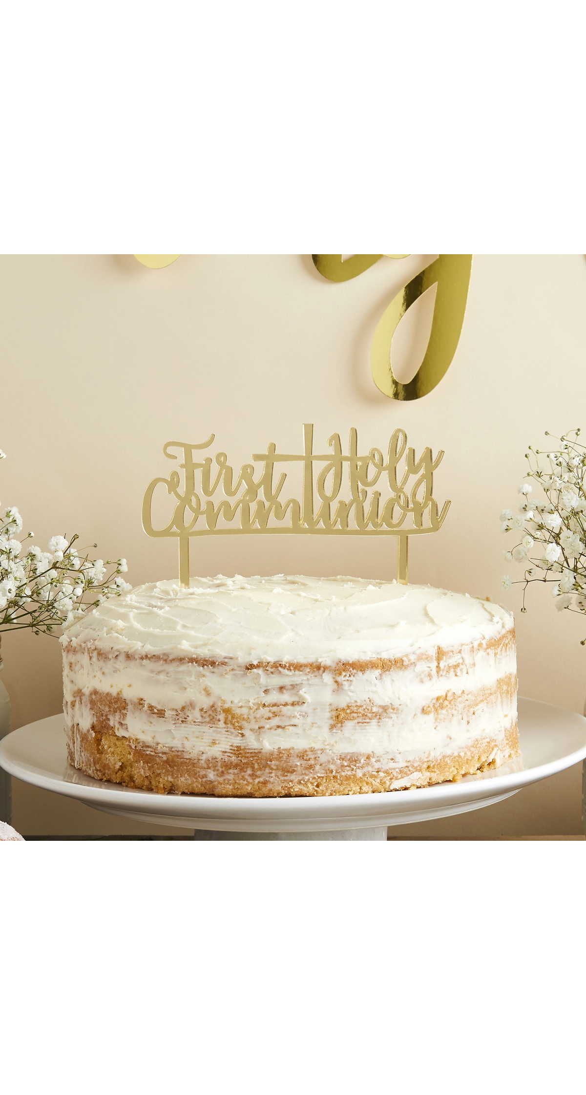 Gold Acrylic First Holy Communion Cake Topper 170x145mm - Image 3