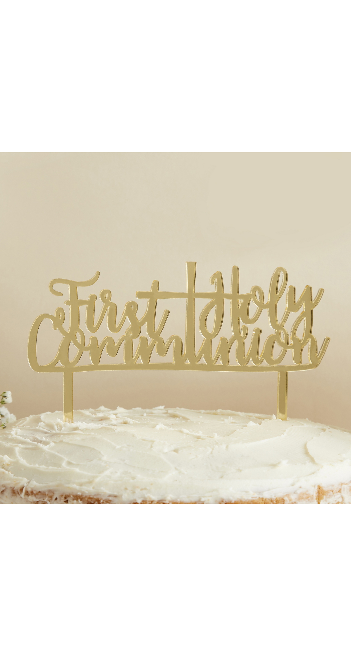 Gold Acrylic First Holy Communion Cake Topper 170x145mm