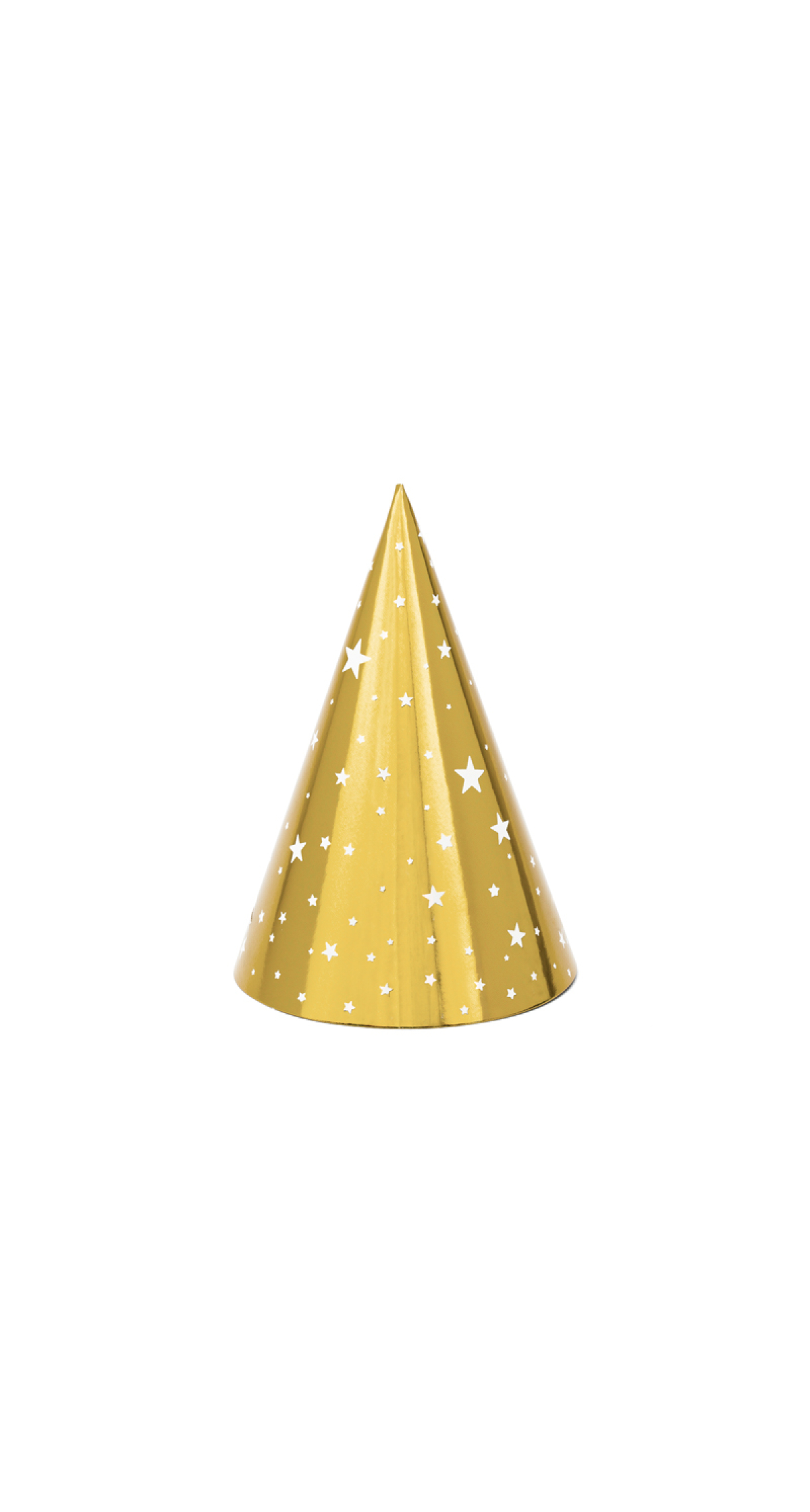Party Hats Stars, Gold, 16cm (1pkt / 6pc)