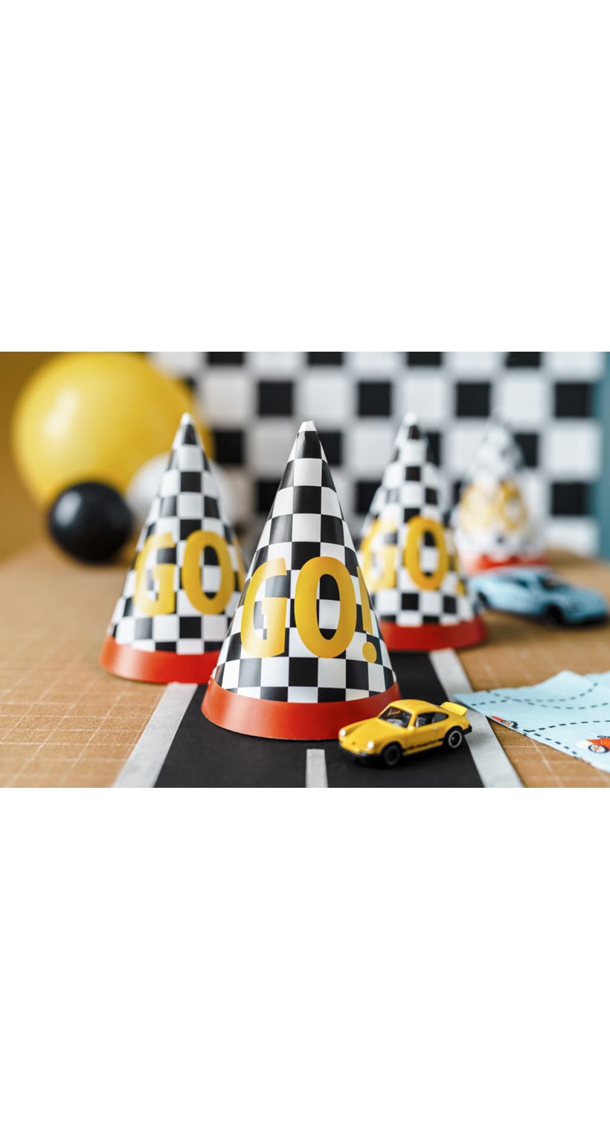 Racing Cars Party Hats Go!, 16cm, (1pkt / 6pc) - Image 4
