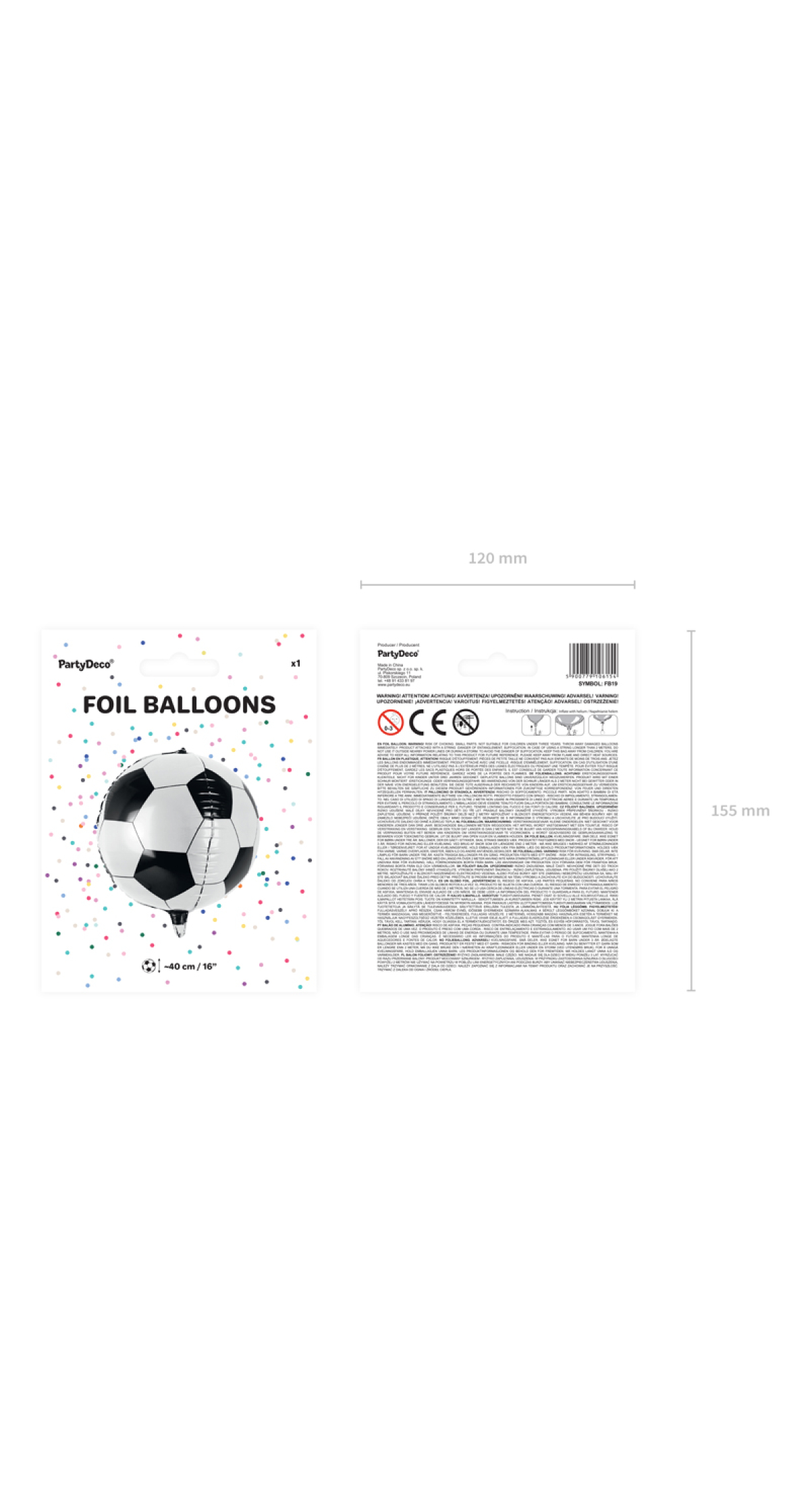 Football Orbz Foil Balloon Soccer Ball, 40cm - Image 4