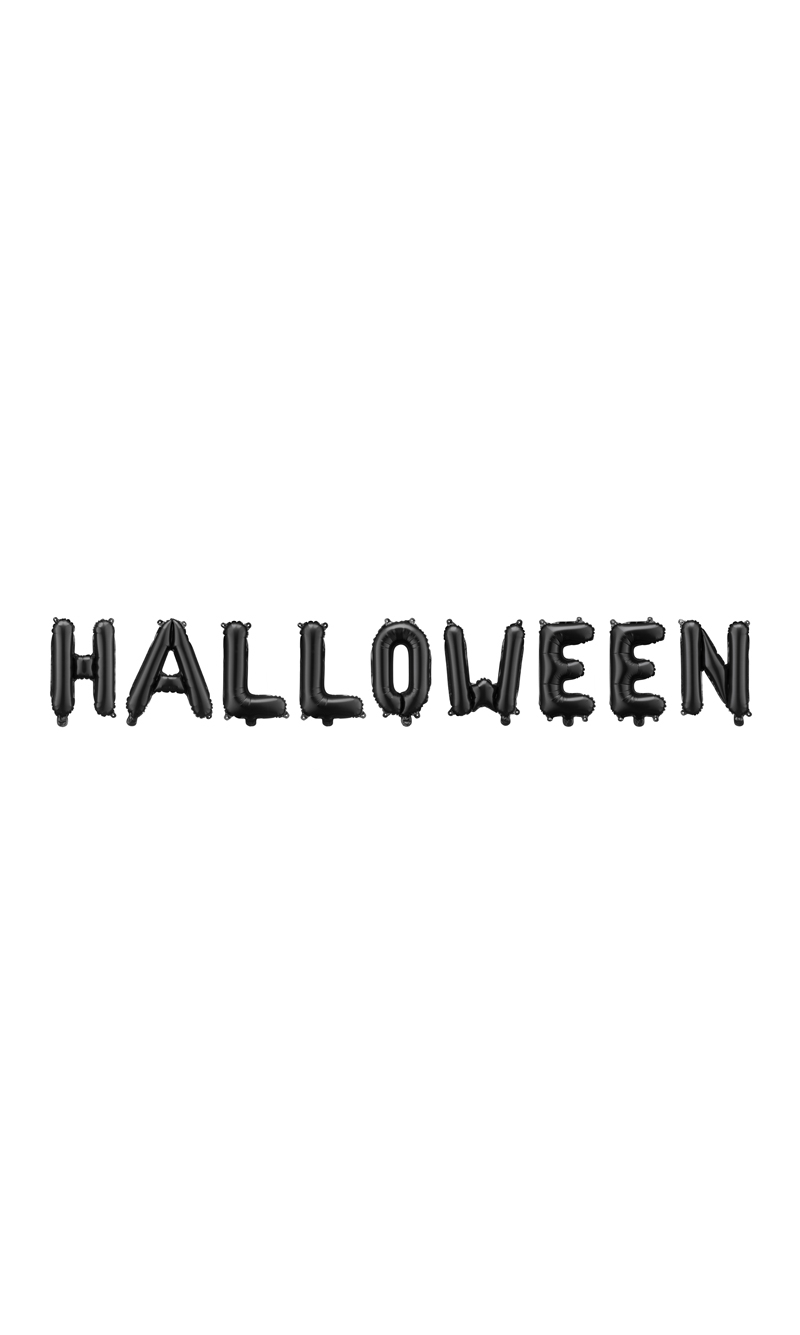 Halloween Black Foil Balloon Banner 280x46cm