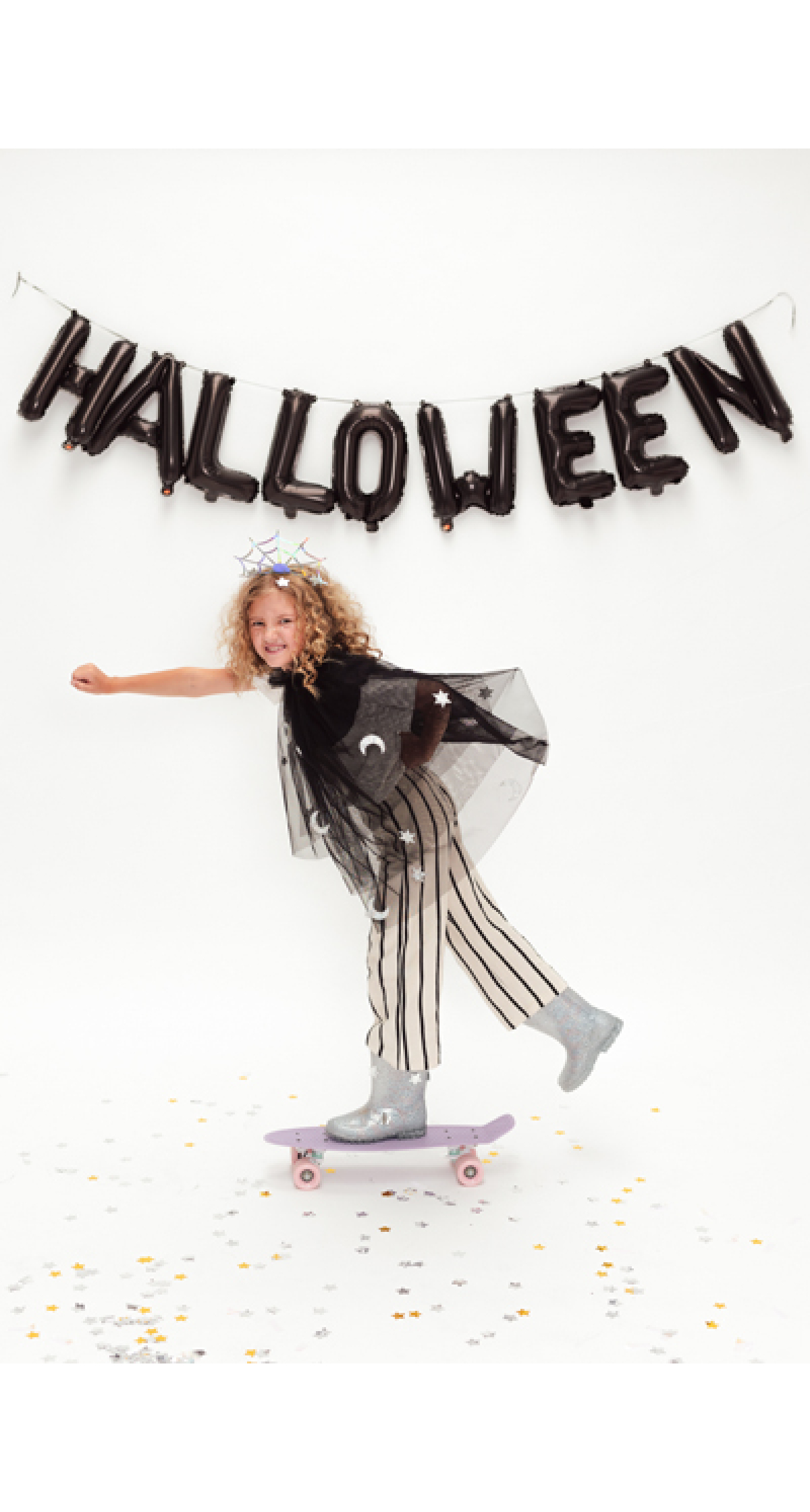 Halloween Black Foil Balloon Banner 280x46cm - Image 5