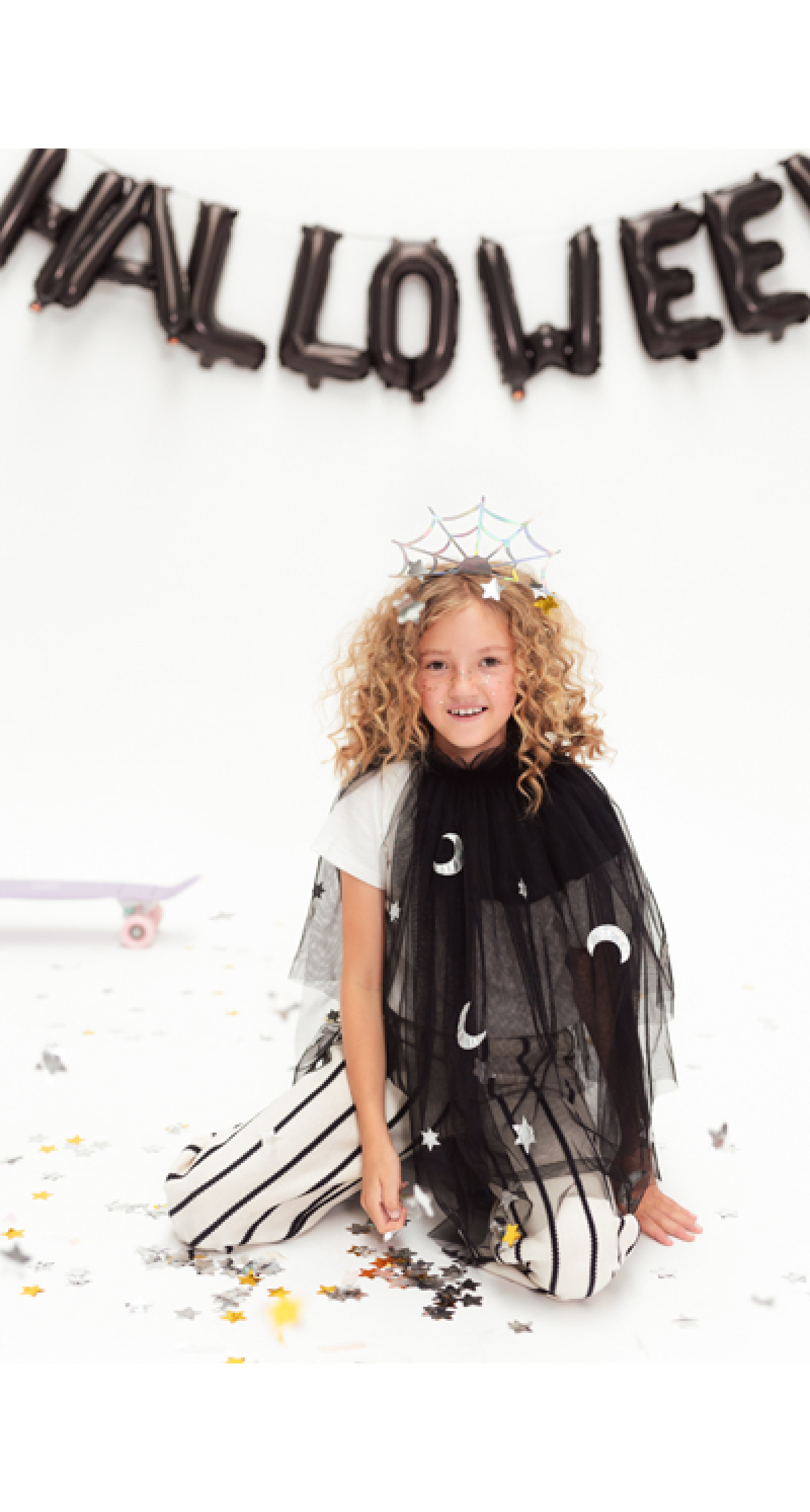 Halloween Black Foil Balloon Banner 280x46cm - Image 6