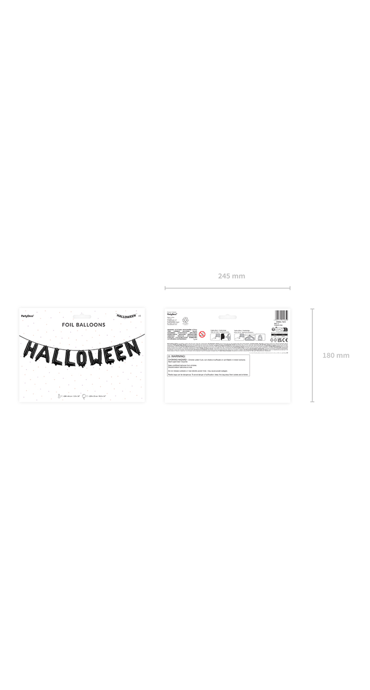 Halloween Black Foil Balloon Banner 280x46cm - Image 3