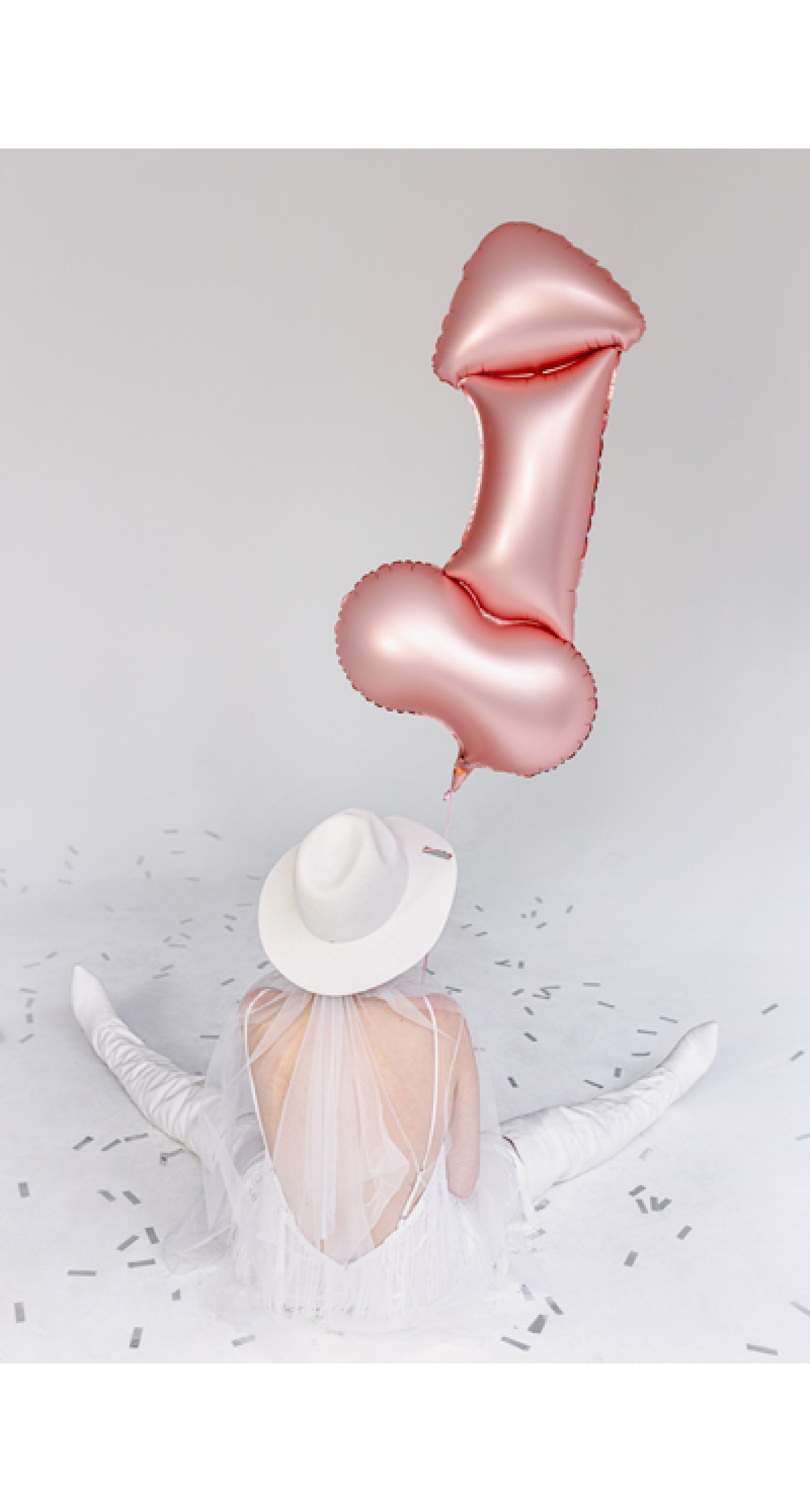 Hens Rose Gold Penis Foil Balloon 55.5x112cm - Image 5