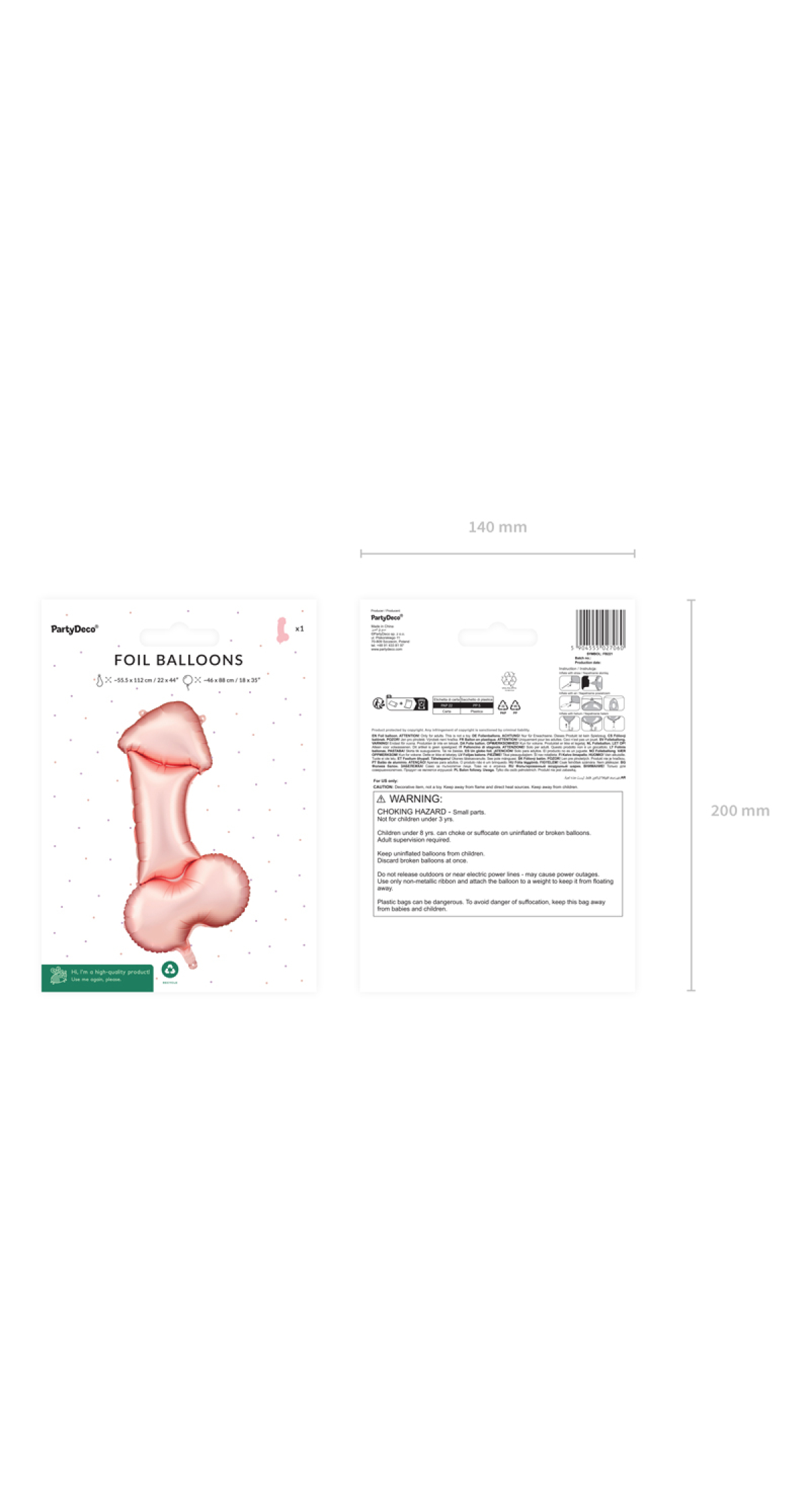 Hens Rose Gold Penis Foil Balloon 55.5x112cm - Image 3