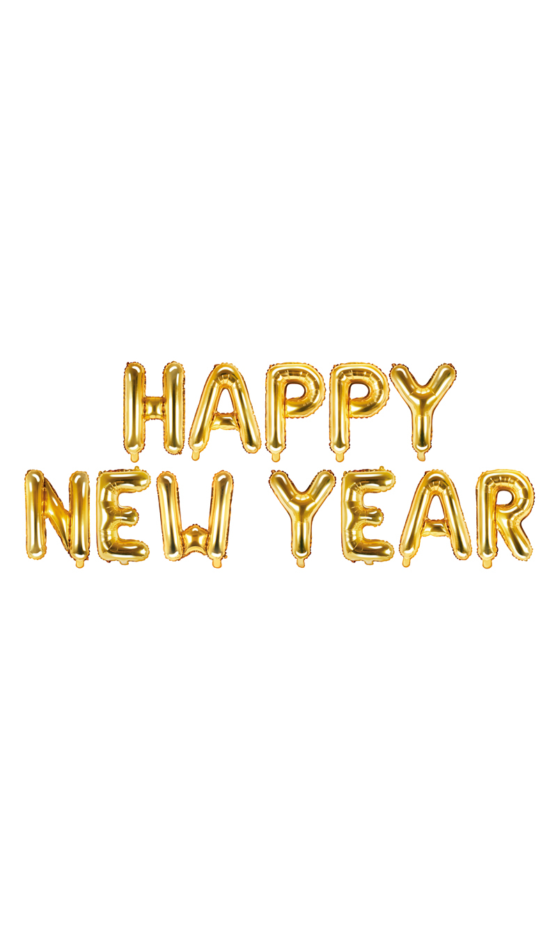 Happy New Year Gold Foil Balloon Banner 422x46cm