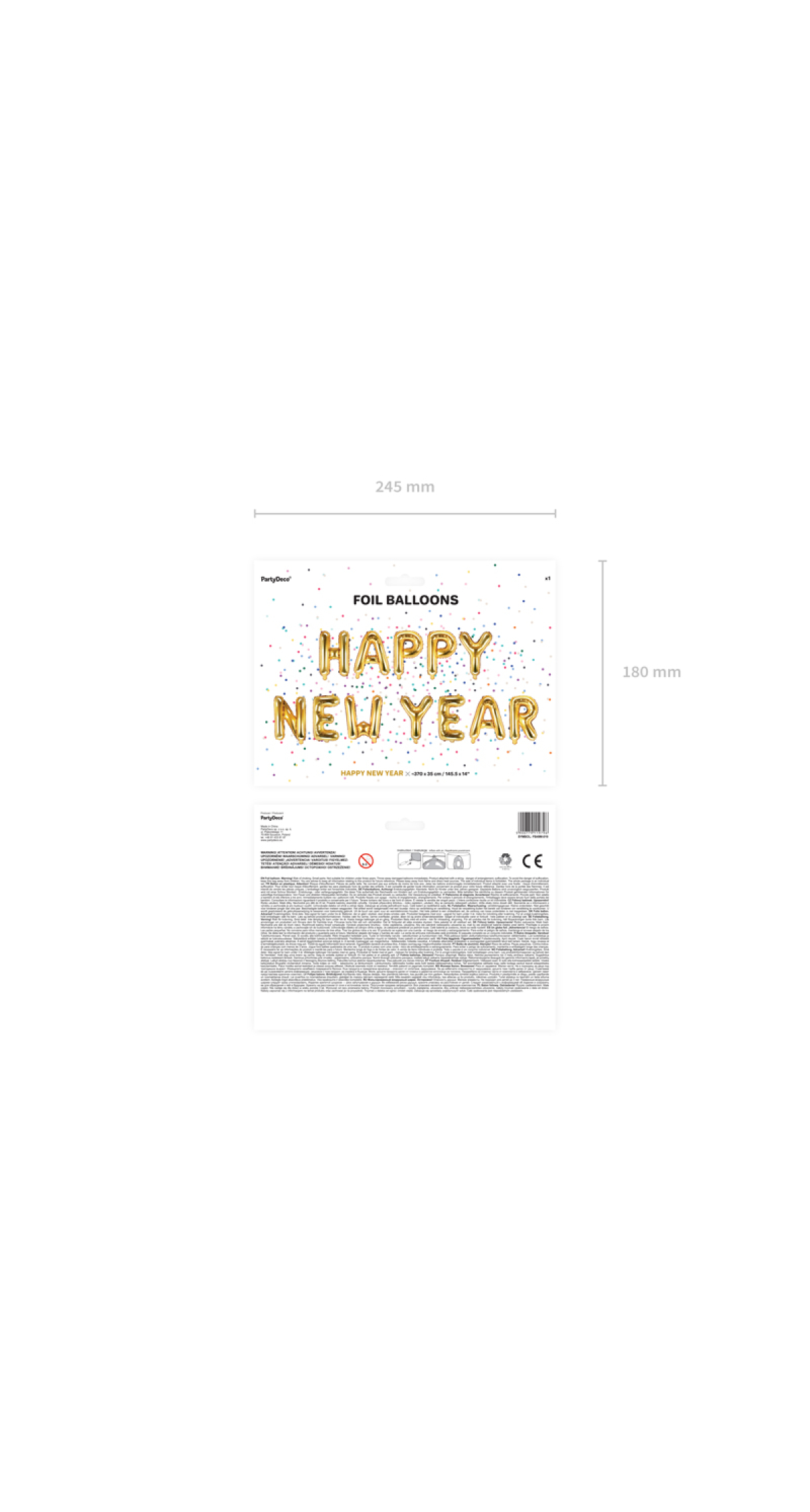 Happy New Year Gold Foil Balloon Banner 422x46cm - Image 3
