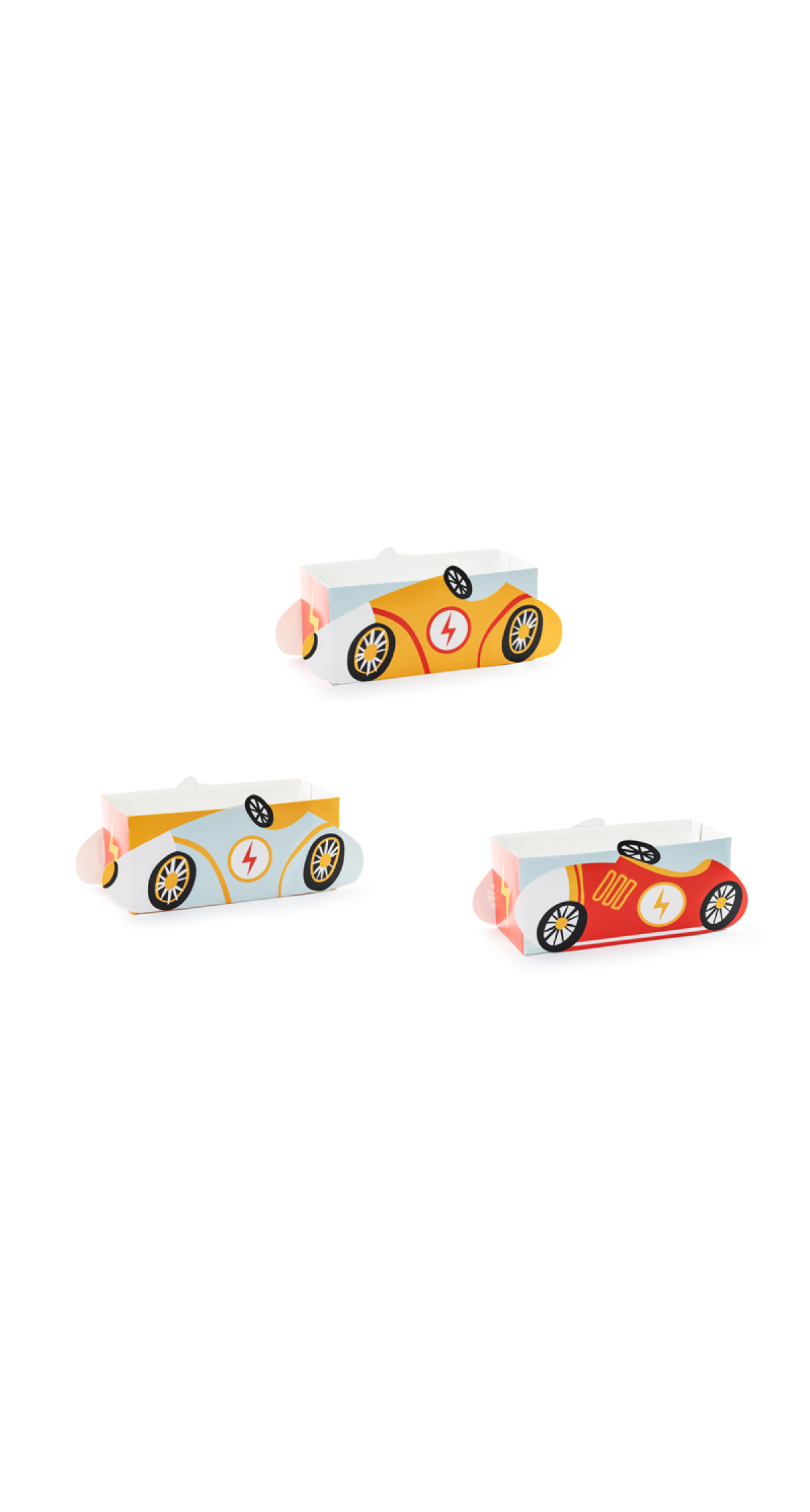 Racing Cars Boxes For Snacks (1pkt / 3pc)