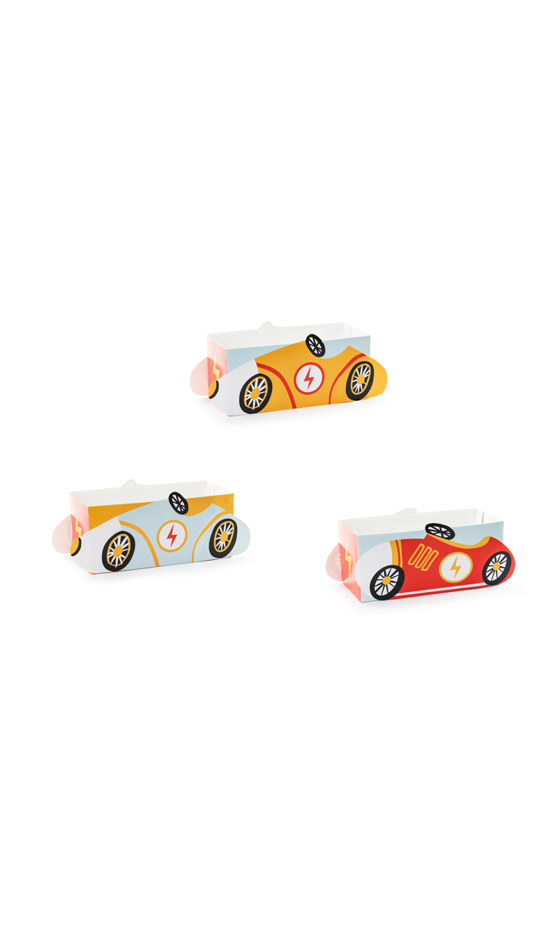 Racing Cars Boxes For Snacks (1pkt / 3pc)