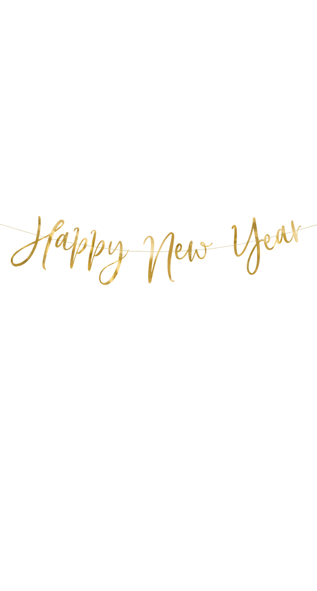 Happy New Year Banner Gold, 66x18cm
