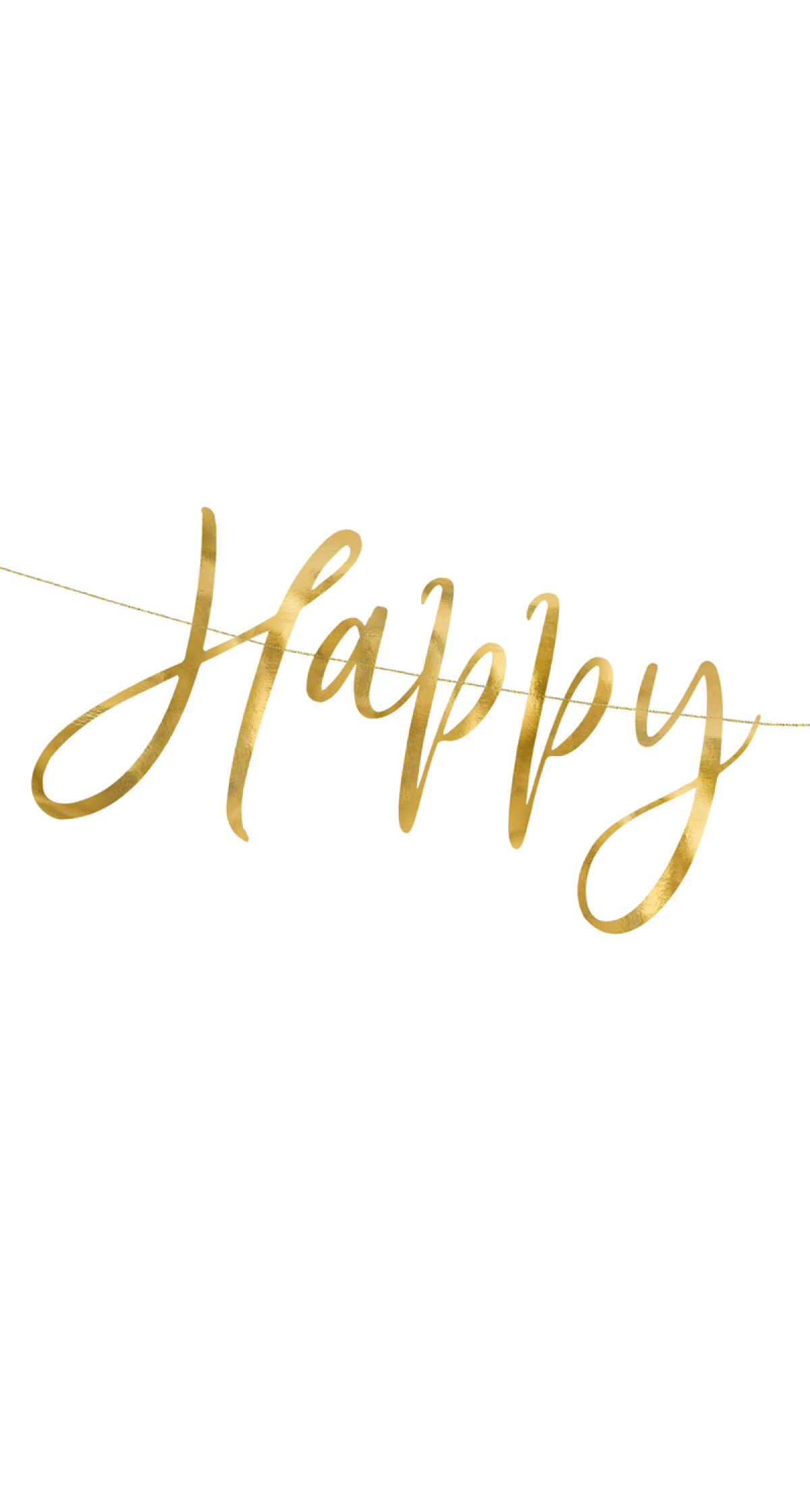 Happy New Year Banner Gold, 66x18cm - Image 3