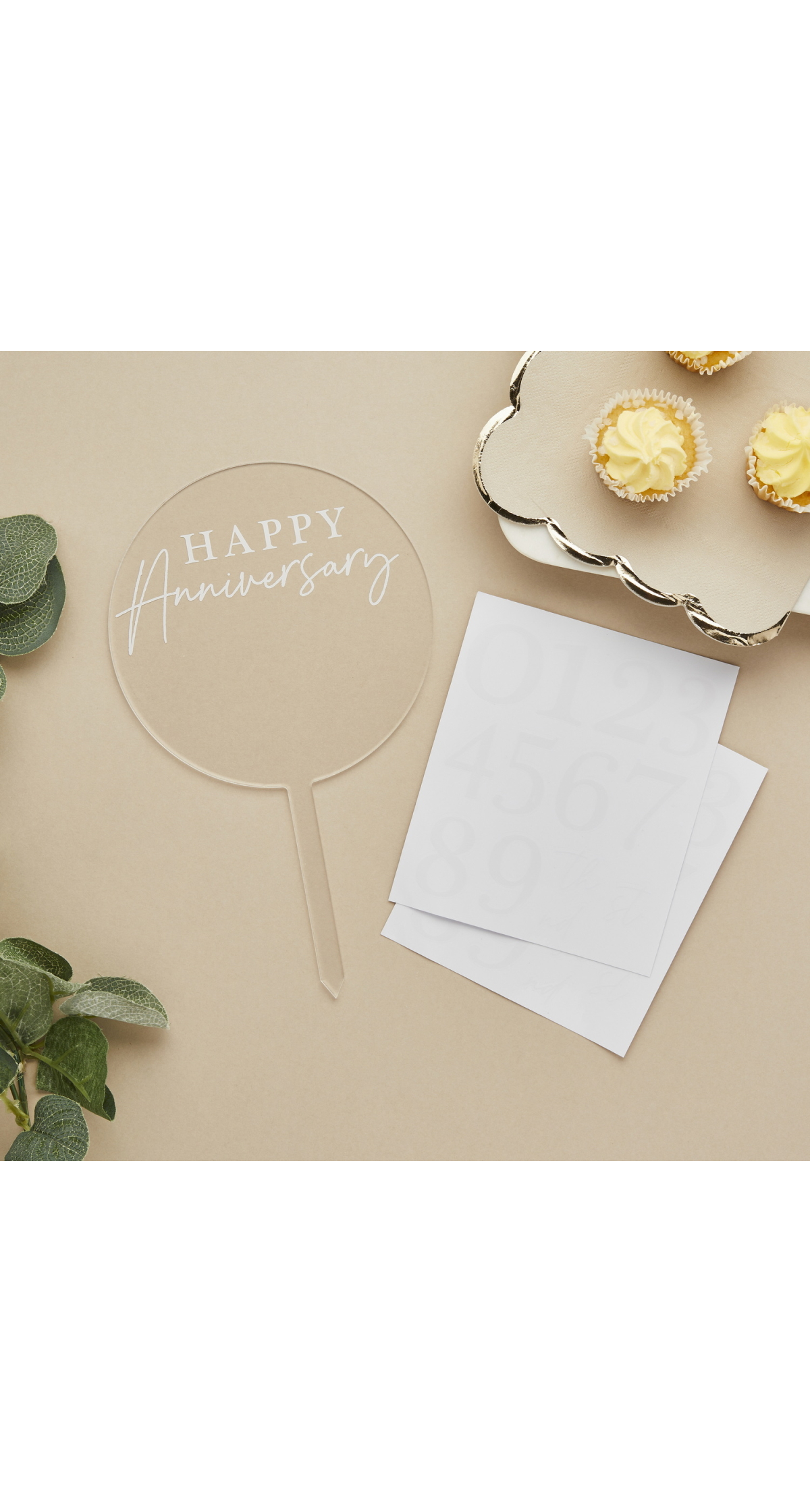 Anniversary Personalised Acrylic Cake Topper (Add Any Age) - Image 2