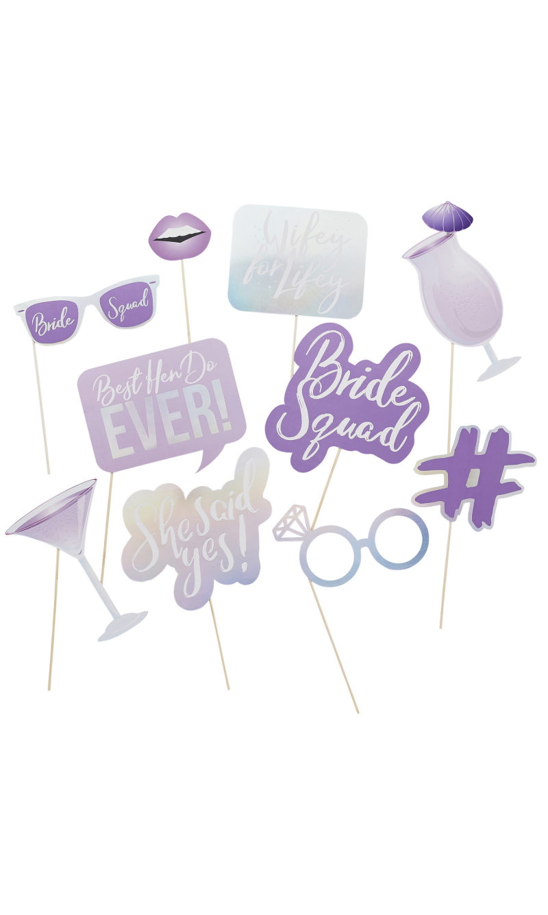 Bride Squad Photo Booth Props (10pk)