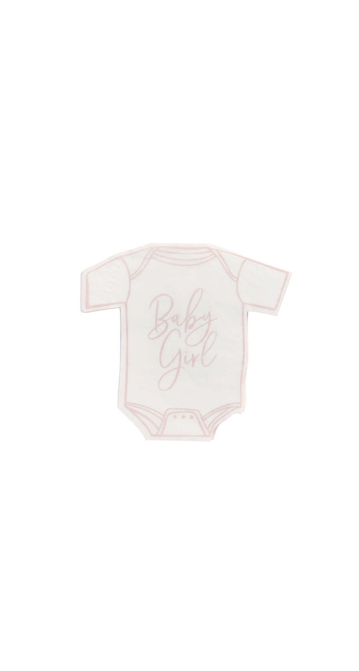 Pink Baby Girl Babygrow Paper Napkins 16pk - Image 2