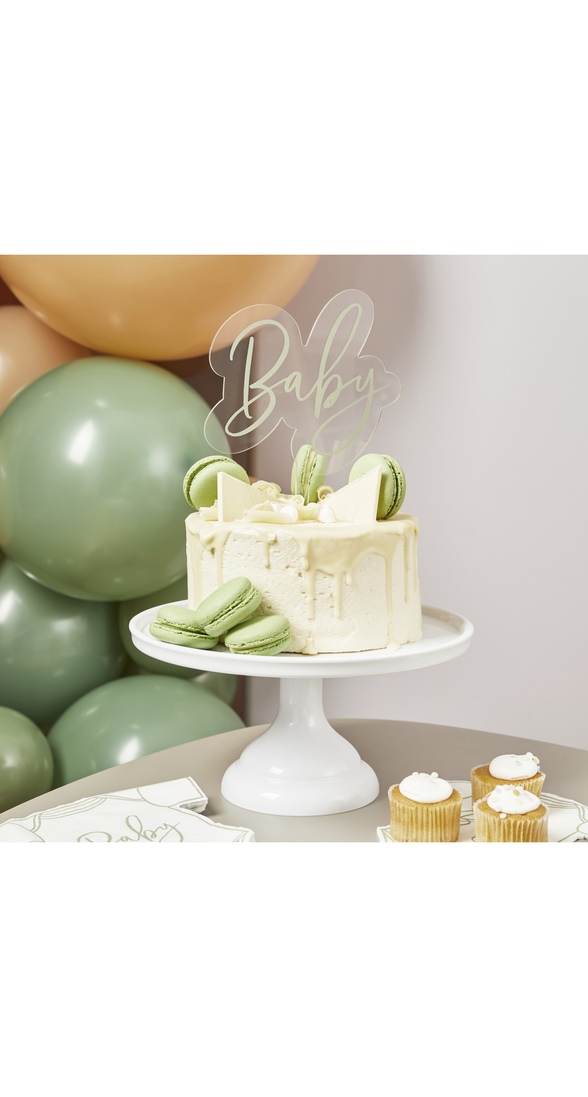Sage Baby Acrylic Cake Topper