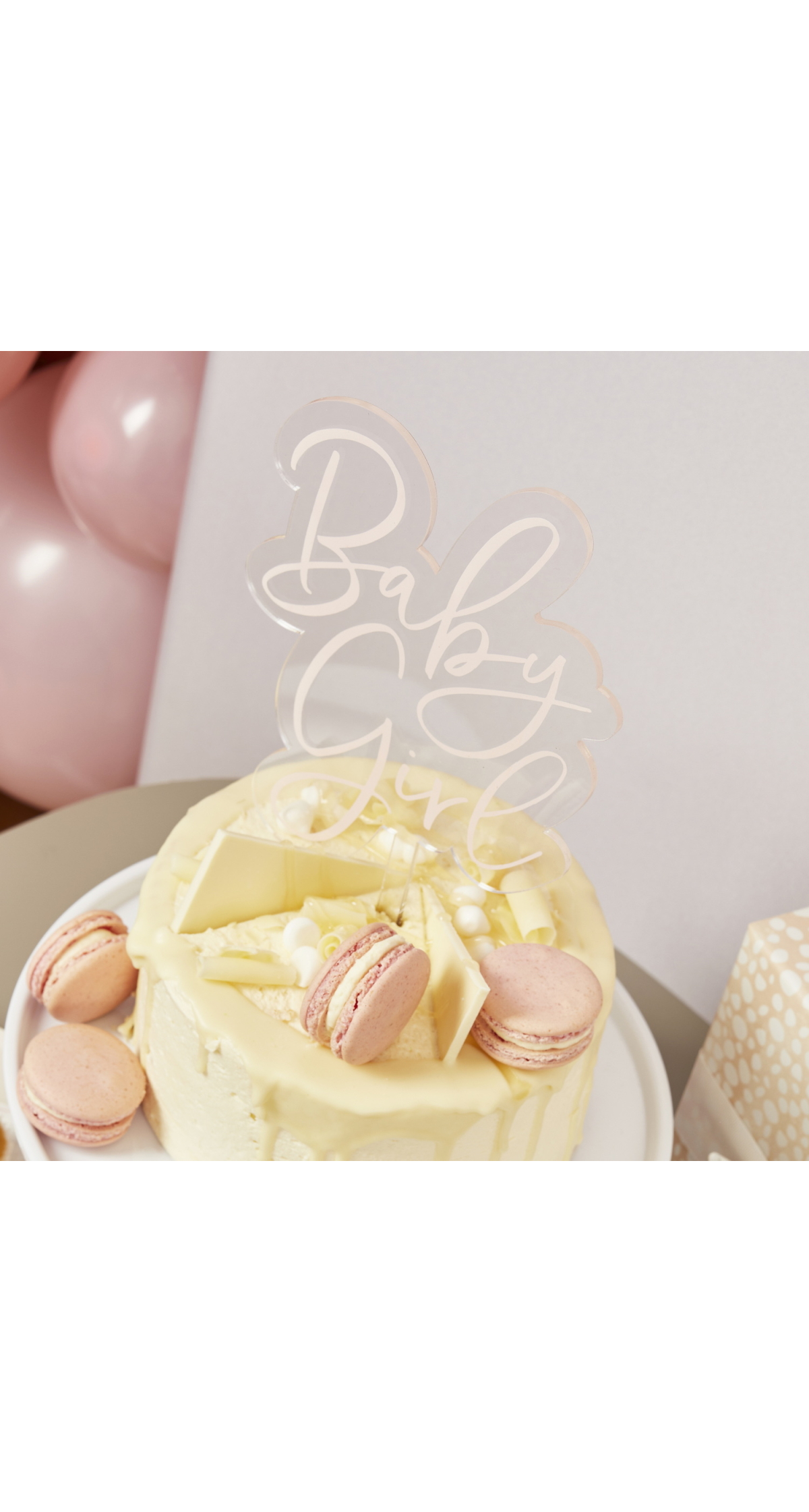 Pink Baby Girl Acrylic Cake Topper