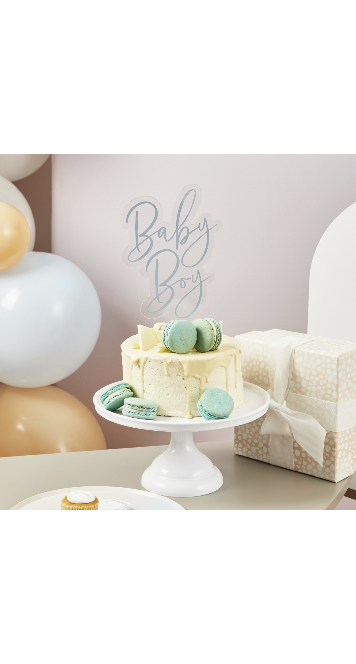 Blue Baby Boy Acrylic Cake Topper - Image 2