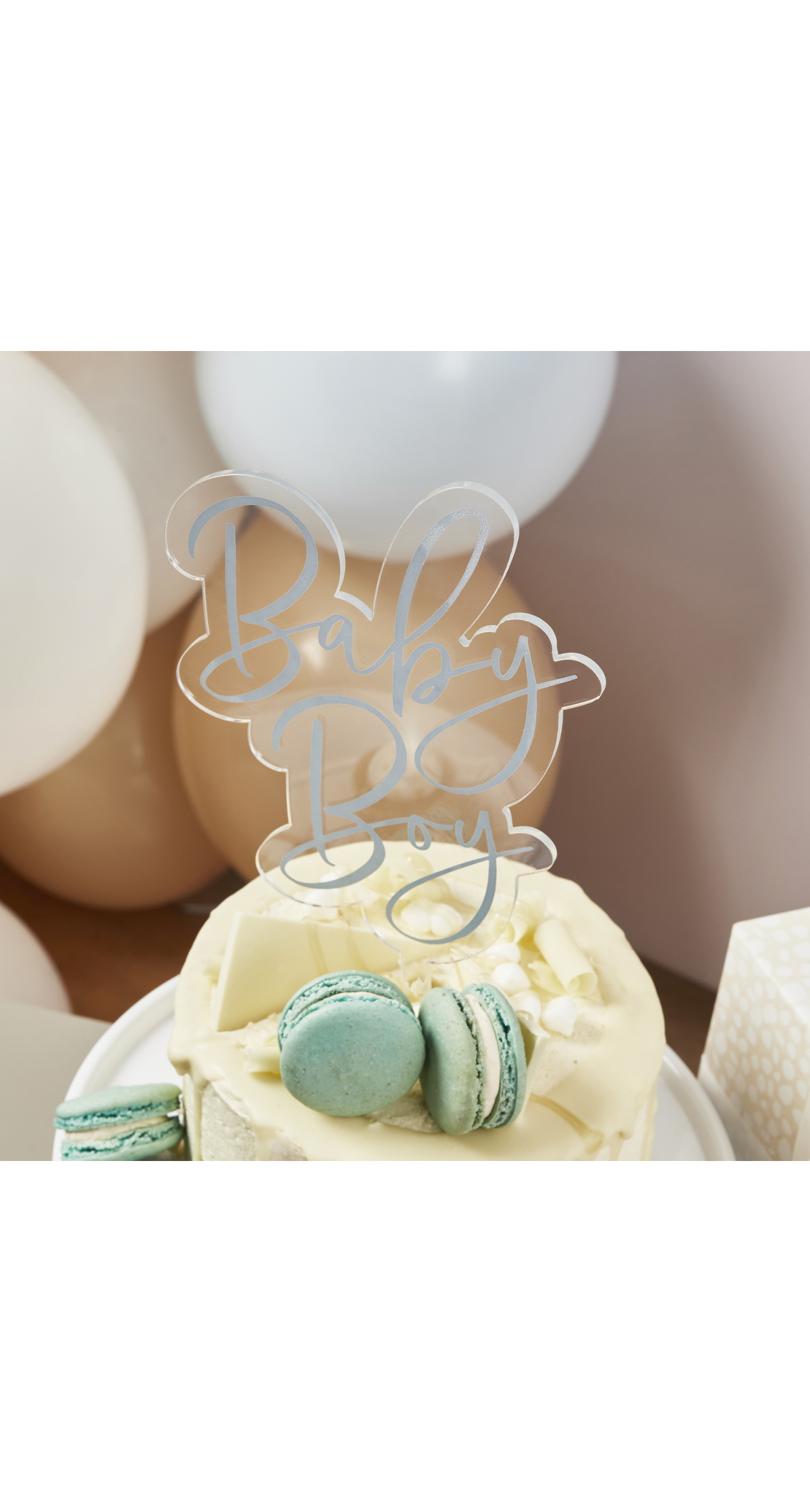 Blue Baby Boy Acrylic Cake Topper