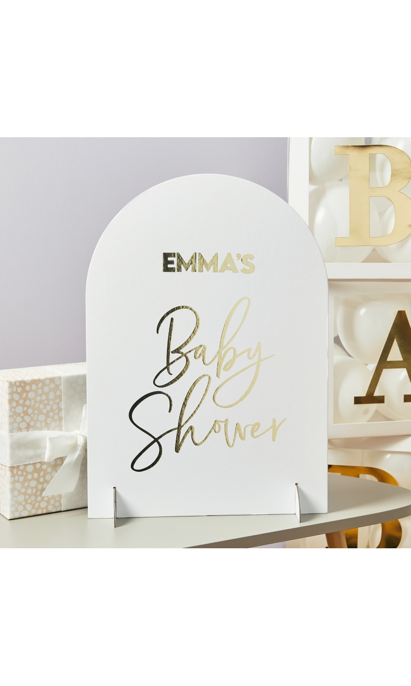 Baby Shower Personalised Sign & Sticker Sheet