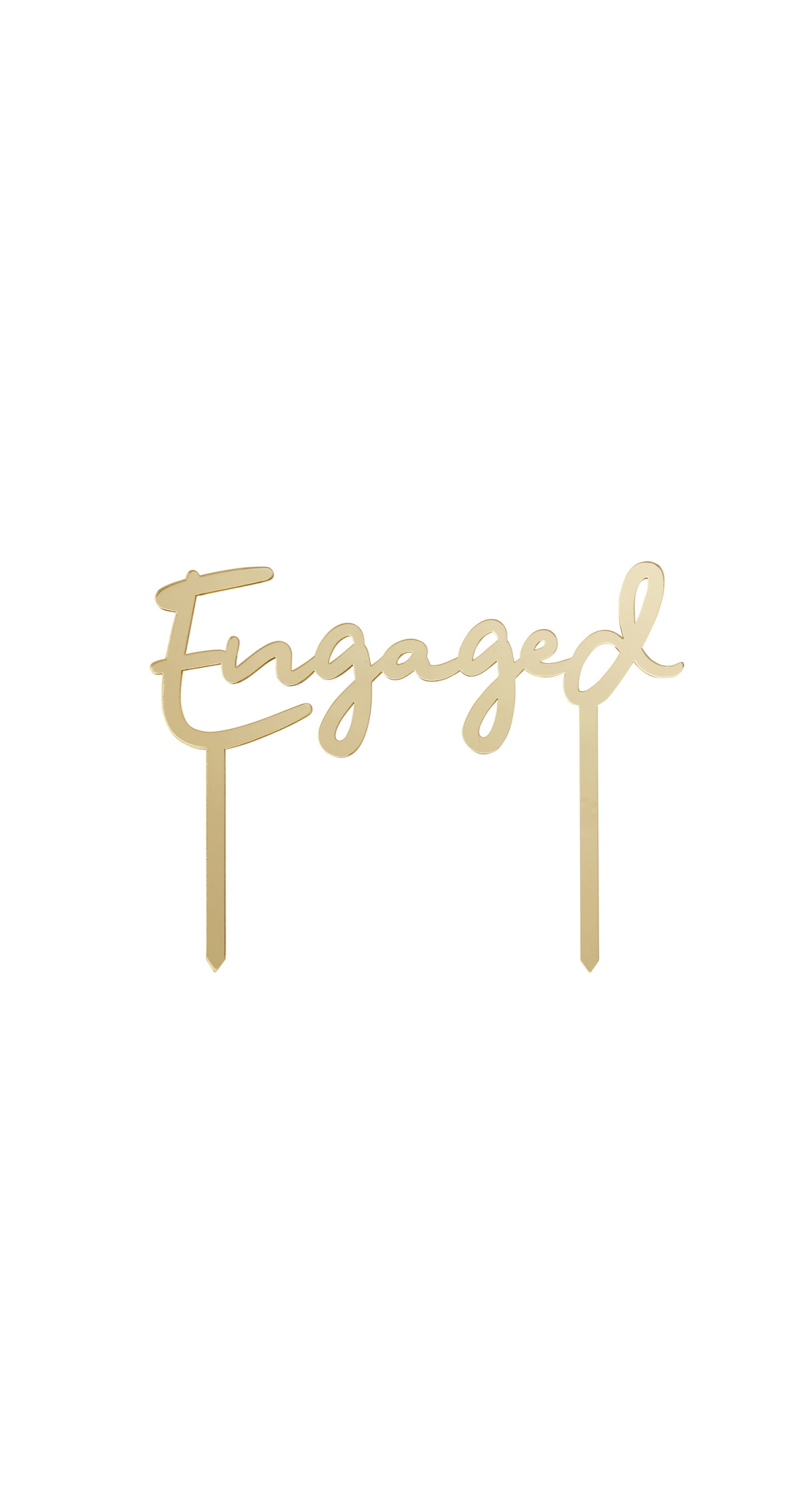 Gold Engaged Acrylic Cake Topper - Image 3