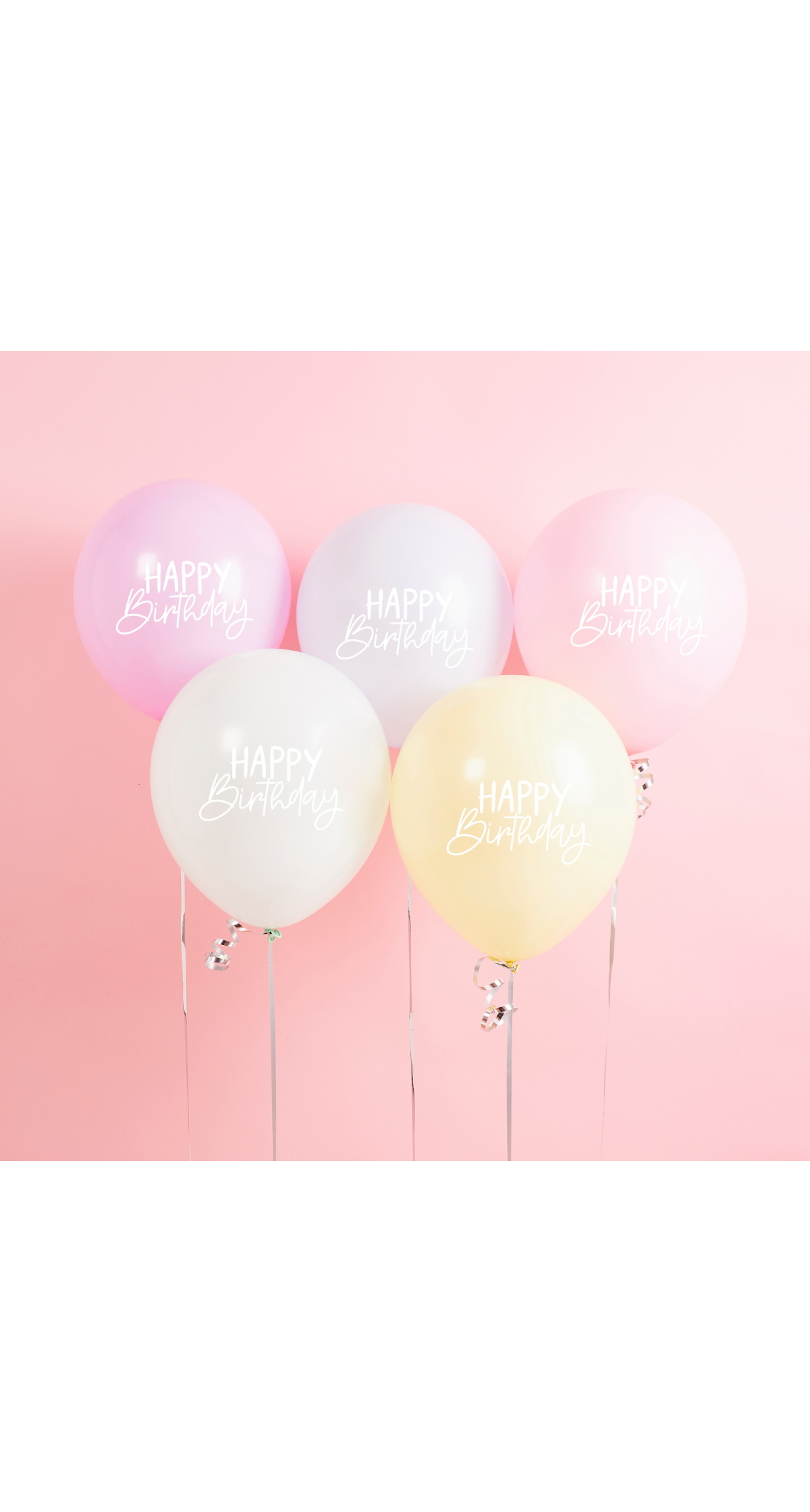 Eco Rainbow Happy Birthday 12 Inch Latex Balloon 5 pcs
