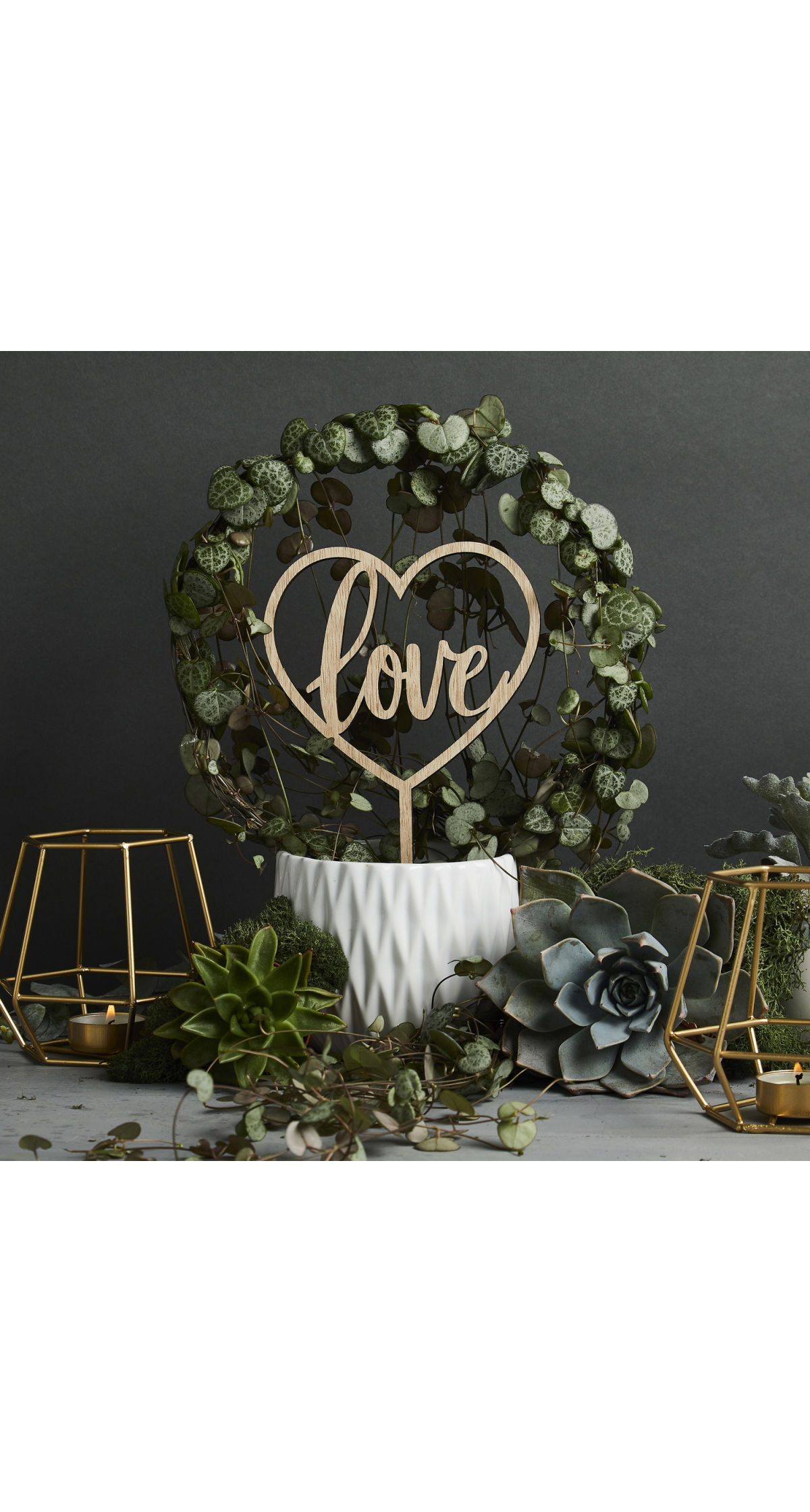 Wooden Cake Topper Love  140x230mm - Image 2