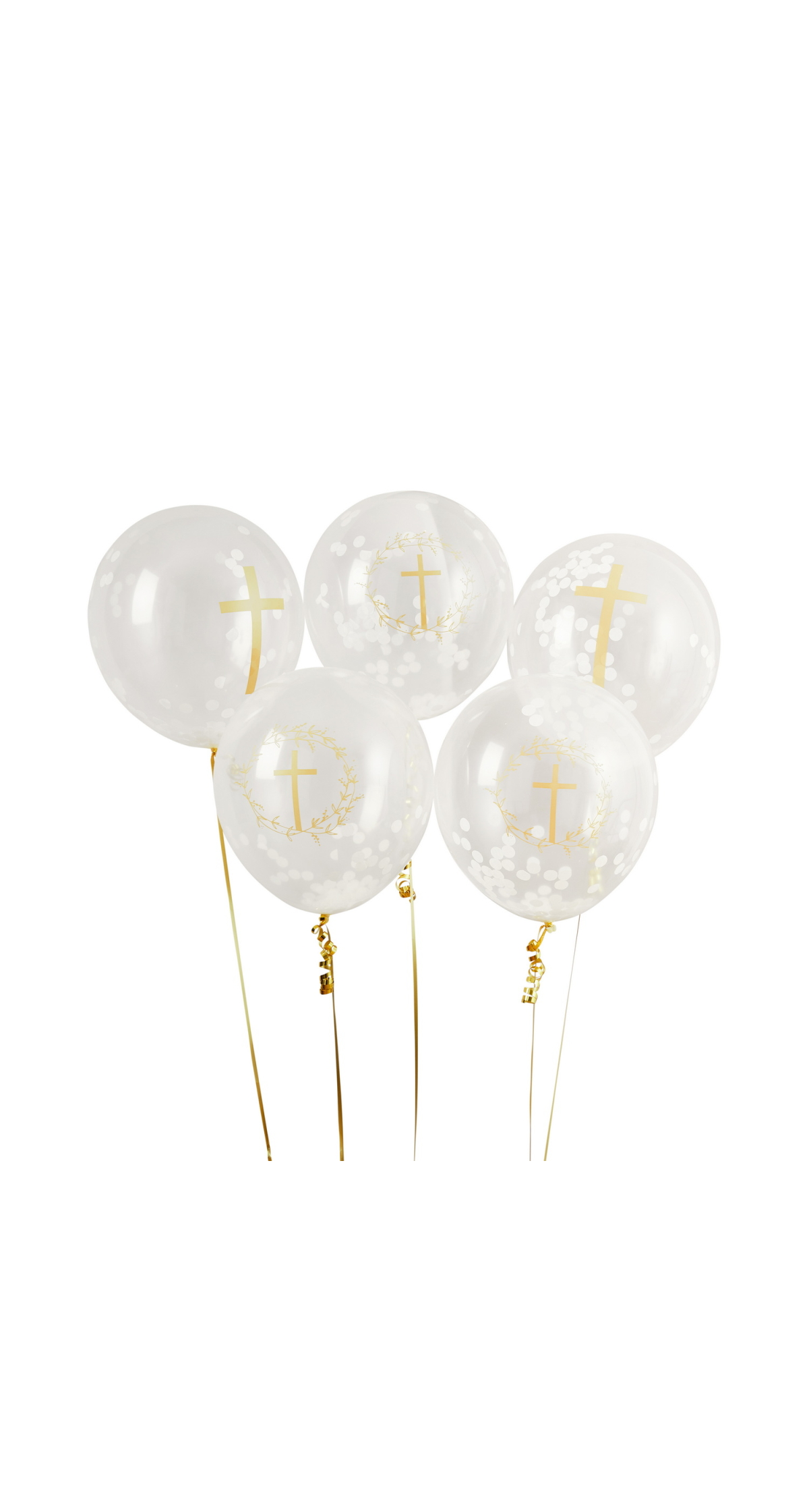 Cross Confetti 12 Inch Latex Balloon 5 pcs