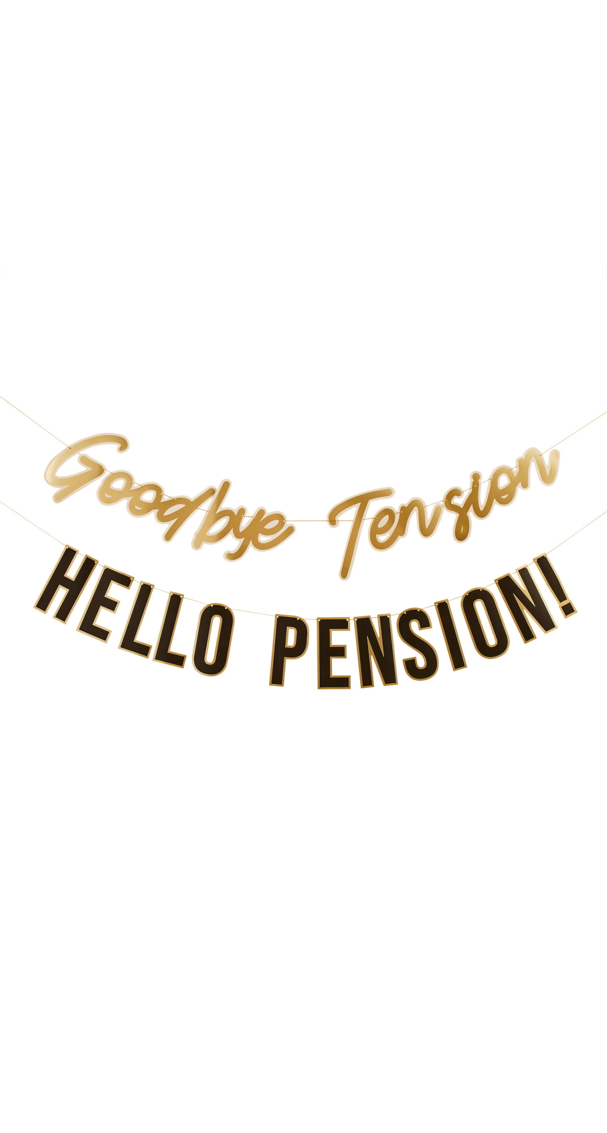 Goodbye Tension Hello Pension Banner 2M