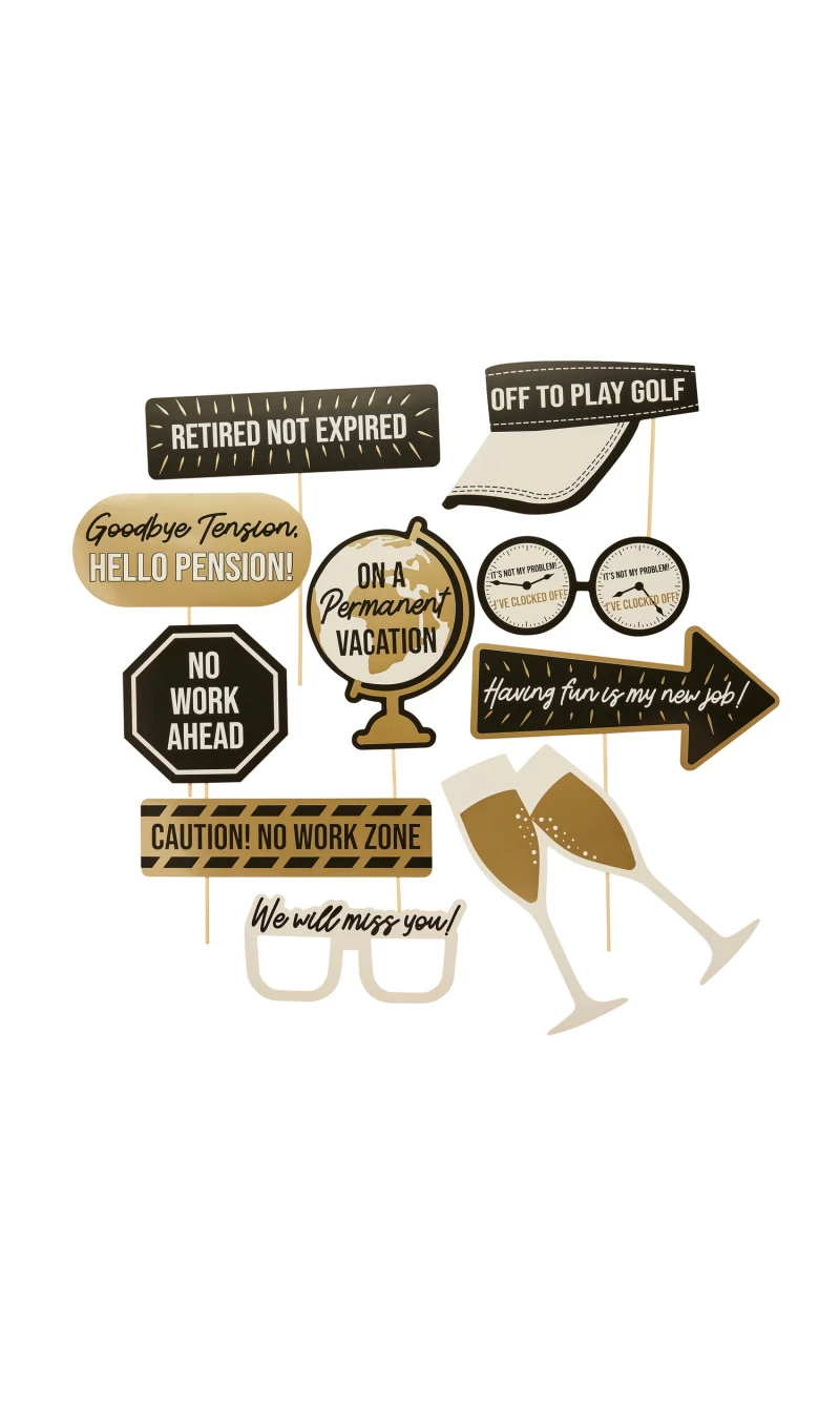 Retirement Photo Booth Props 10 Pack