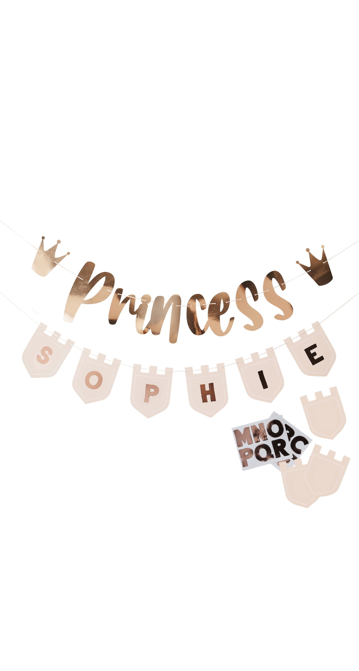 Princess Banner With Personalised Flags 2M