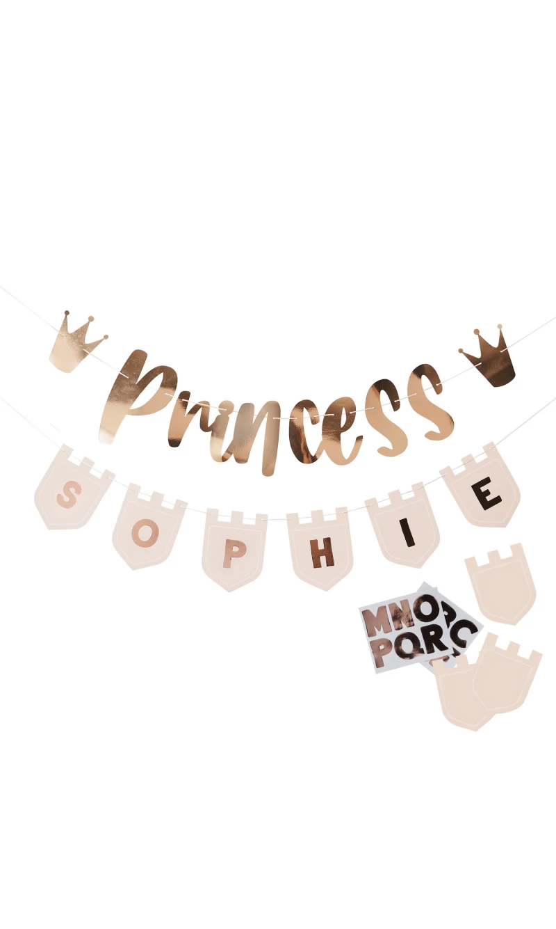 Princess Banner With Personalised Flags 2M