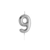 Silver No.9 Candle (H)87x(W)39mm