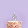 Silver No.9 Candle (H)87x(W)39mm - Image 2