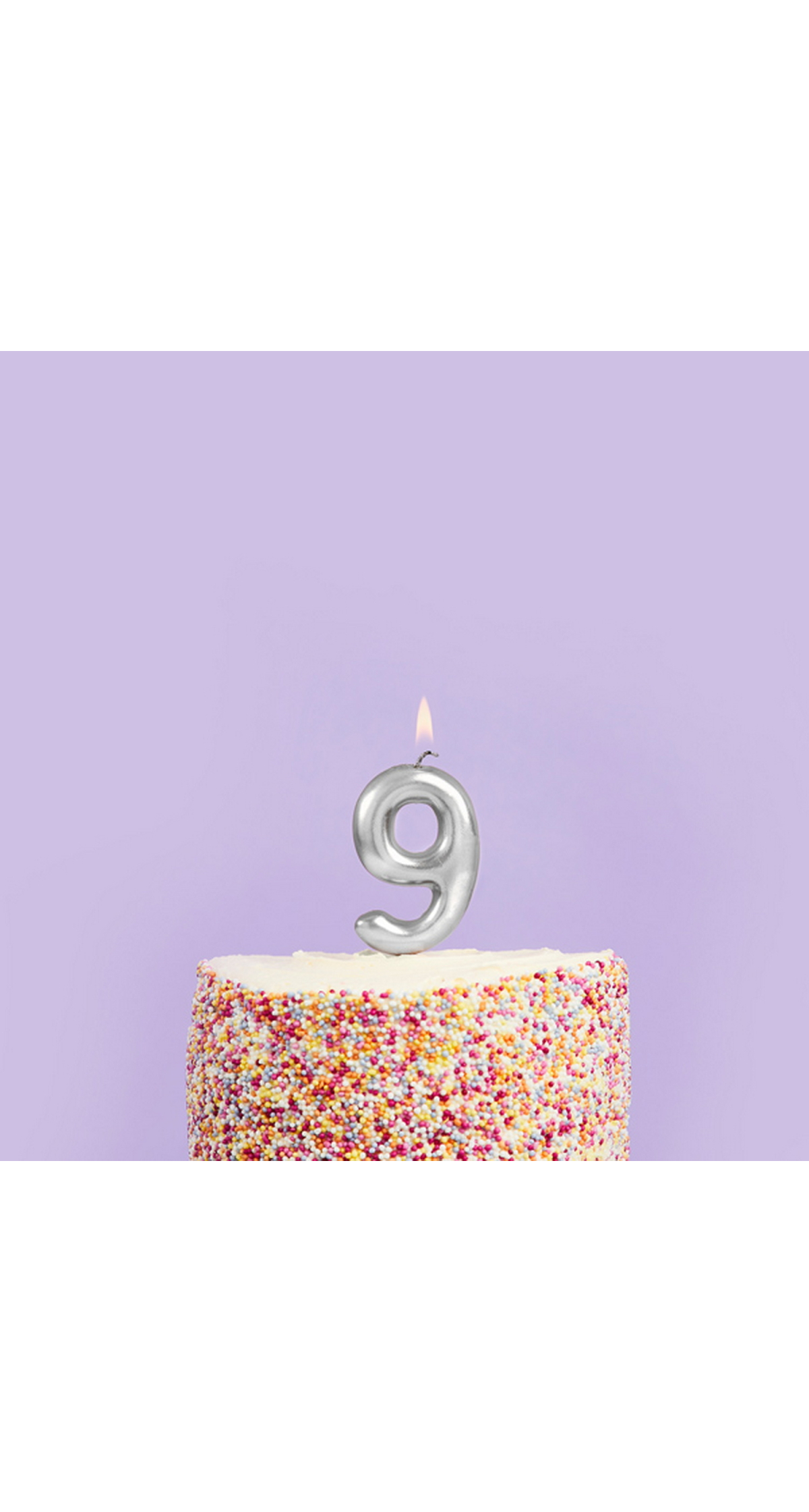 Silver No.9 Candle (H)87x(W)39mm - Image 2