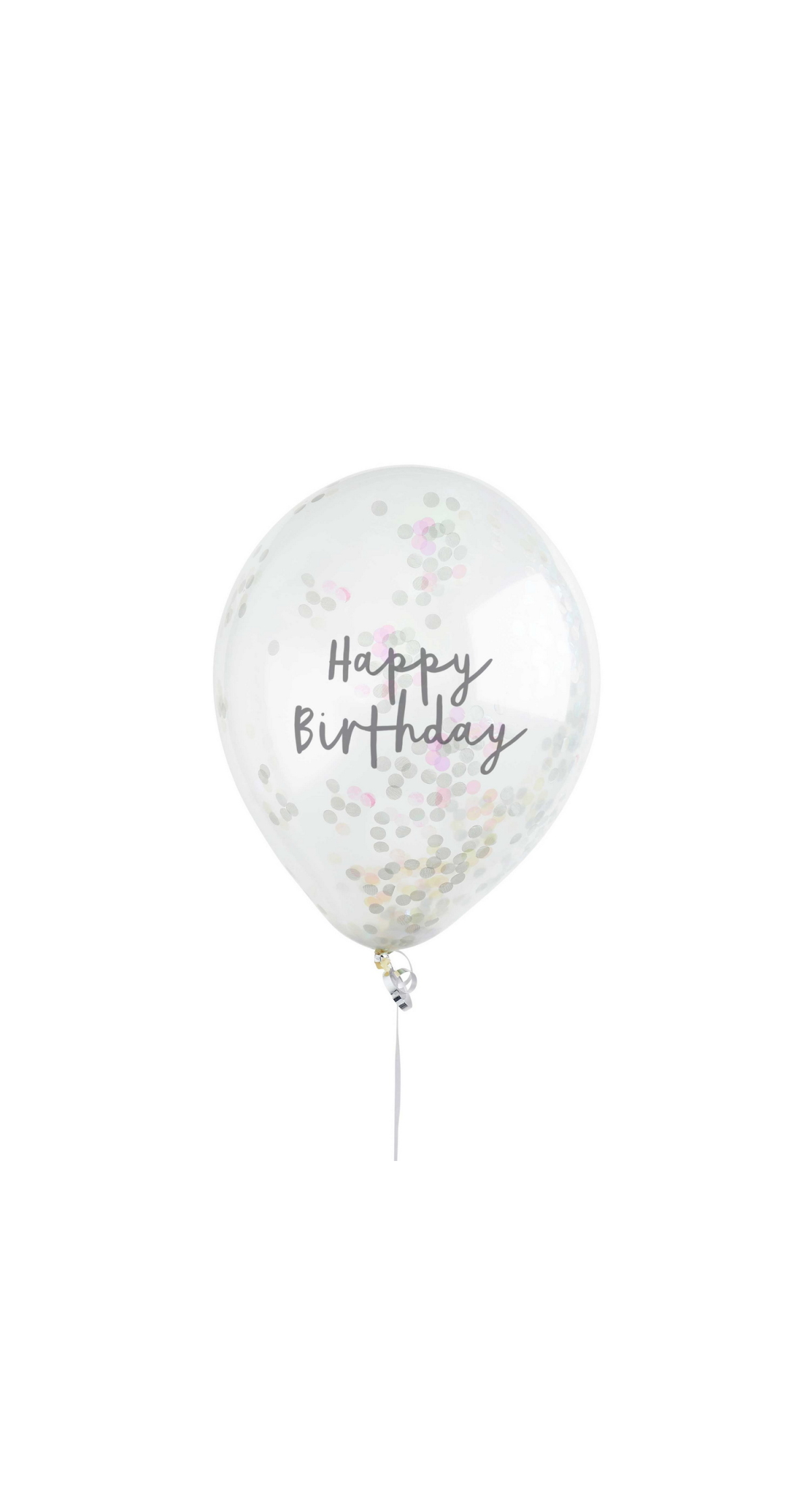 Iridescent Happy Birthday Confetti 12 Inch Latex Balloons 5pk - Image 2