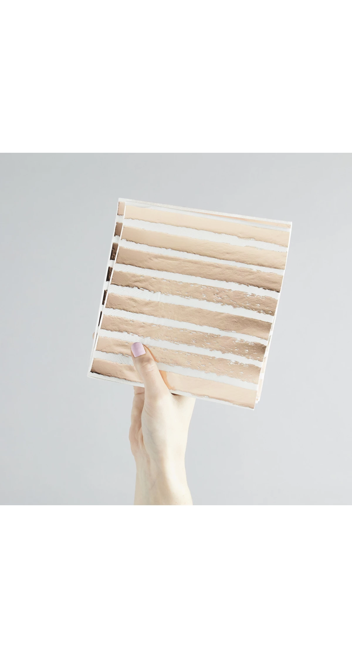 Rose Gold Striped Napkins 16pk (165x165mm) - Image 4