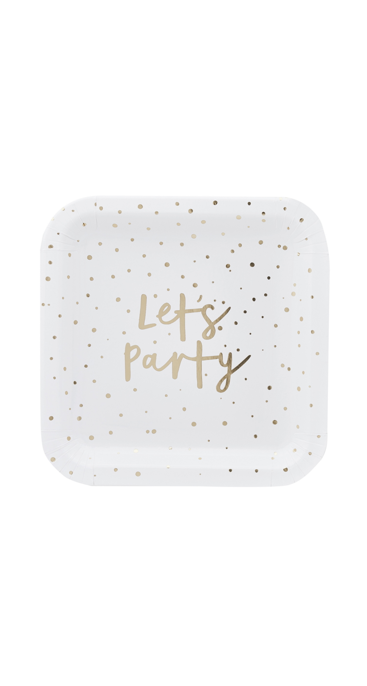 Gold Let's Party 9 Paper Plates 8 pcs - Image 2