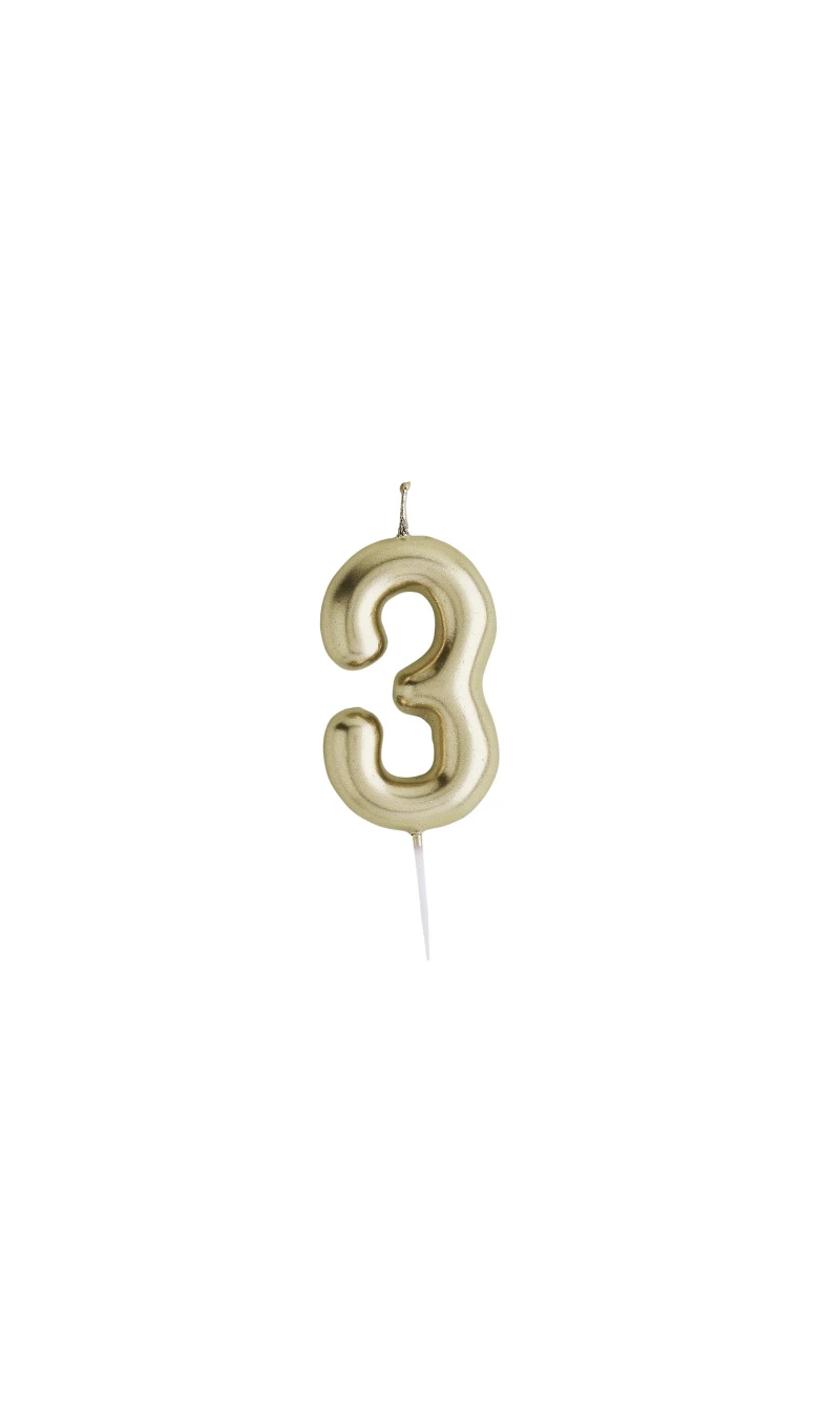 Gold No.3 Candle (H)84x(W)40mm
