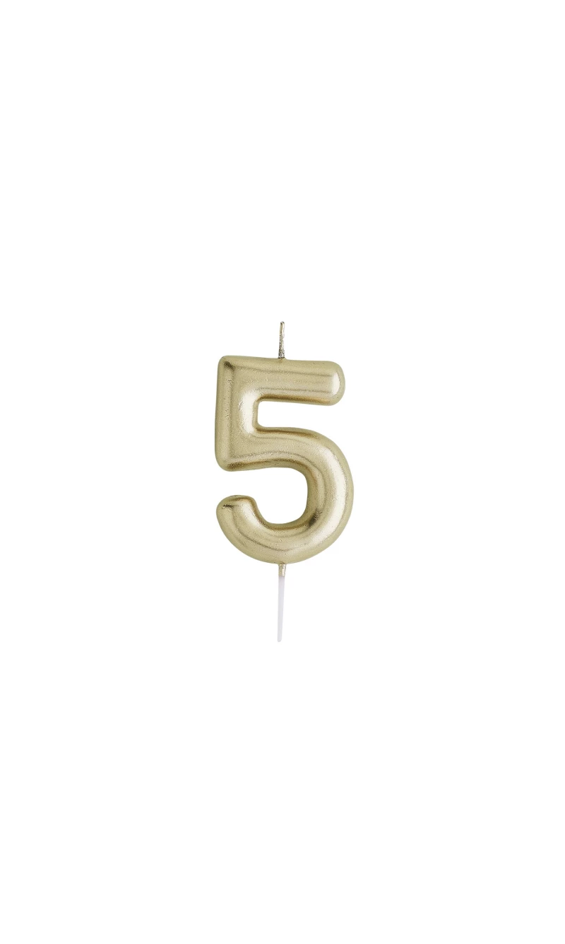 Gold No.5 Candle (H)84x(W)40mm